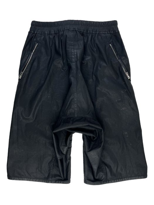 Rick Owens SS22 Rick Owens Waxed Basket Swinger Zipper Shorts