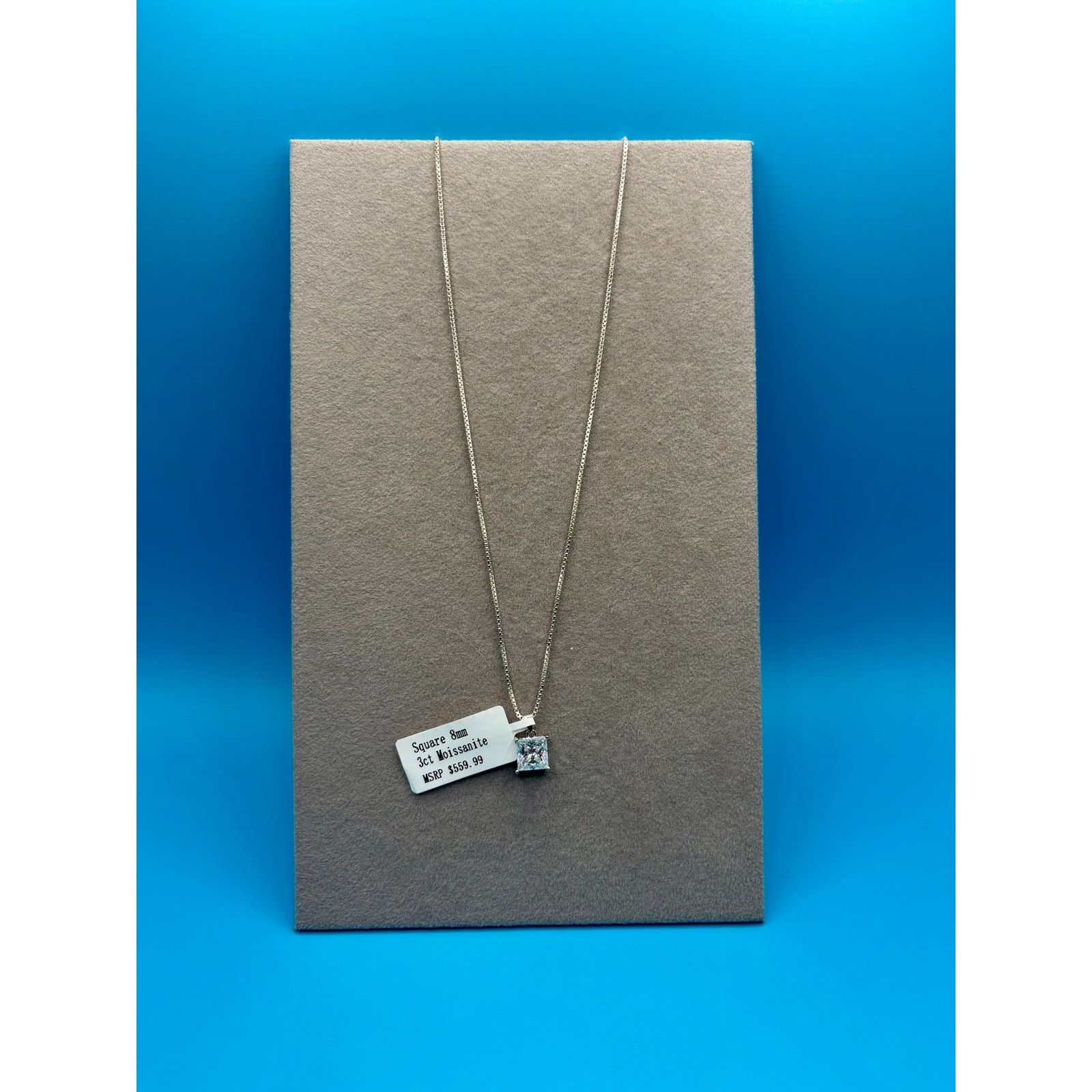 Jewelry 3CTW Moissanite 8mm Square Pendant 925 Sterling Silver NWT Size ONE SIZE - 3 Thumbnail