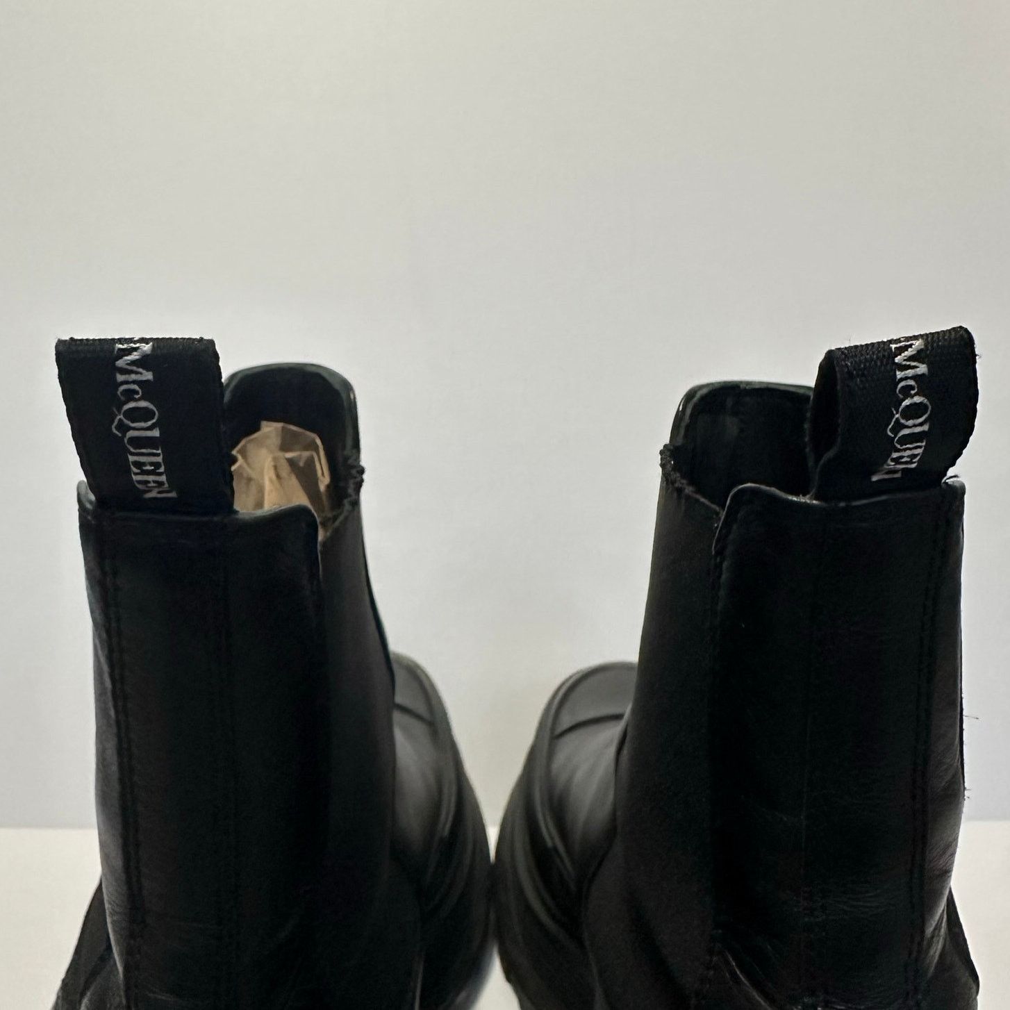 Alexander McQueen Tread Slick Chelsea Boots IT 44 Leather Triple Black Size US 11 / EU 44 - 11 Thumbnail