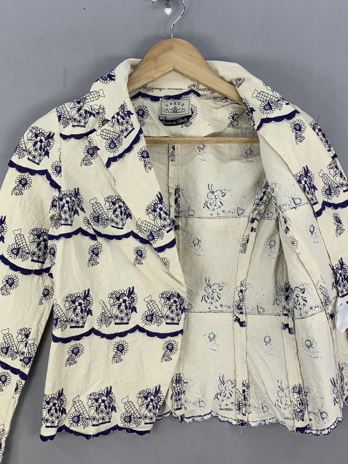Vintage Vintage Italy Classic Embroidered Blazer Jacket Size XXS / US 00 / IT 34 - 9 Thumbnail