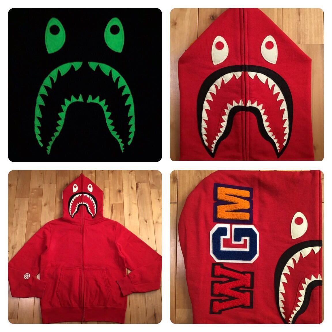 💫Glow in the dark💫 BAPE Shark full zip hoodie a bathing ape