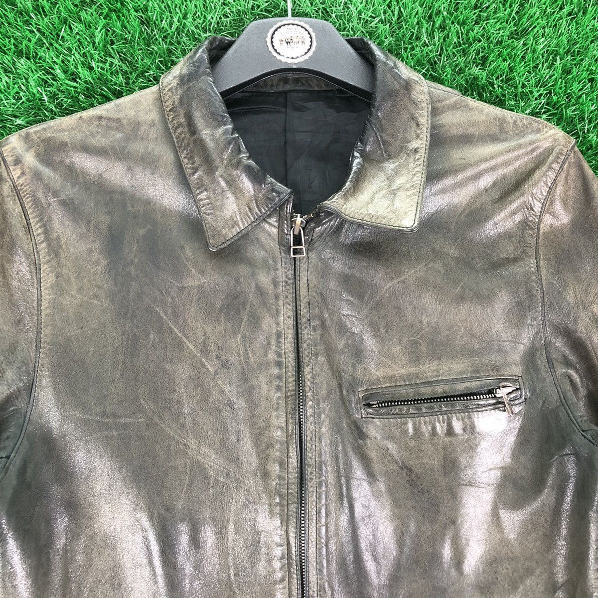 Japanese Brand Vintage 90's Leather Zipper Jacket by Jun Men Size US S / EU 44-46 / 1 - 7 Thumbnail