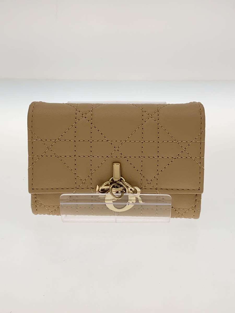 Dior Dior Leather Wallet Beige Size ONE SIZE - 1 Thumbnail