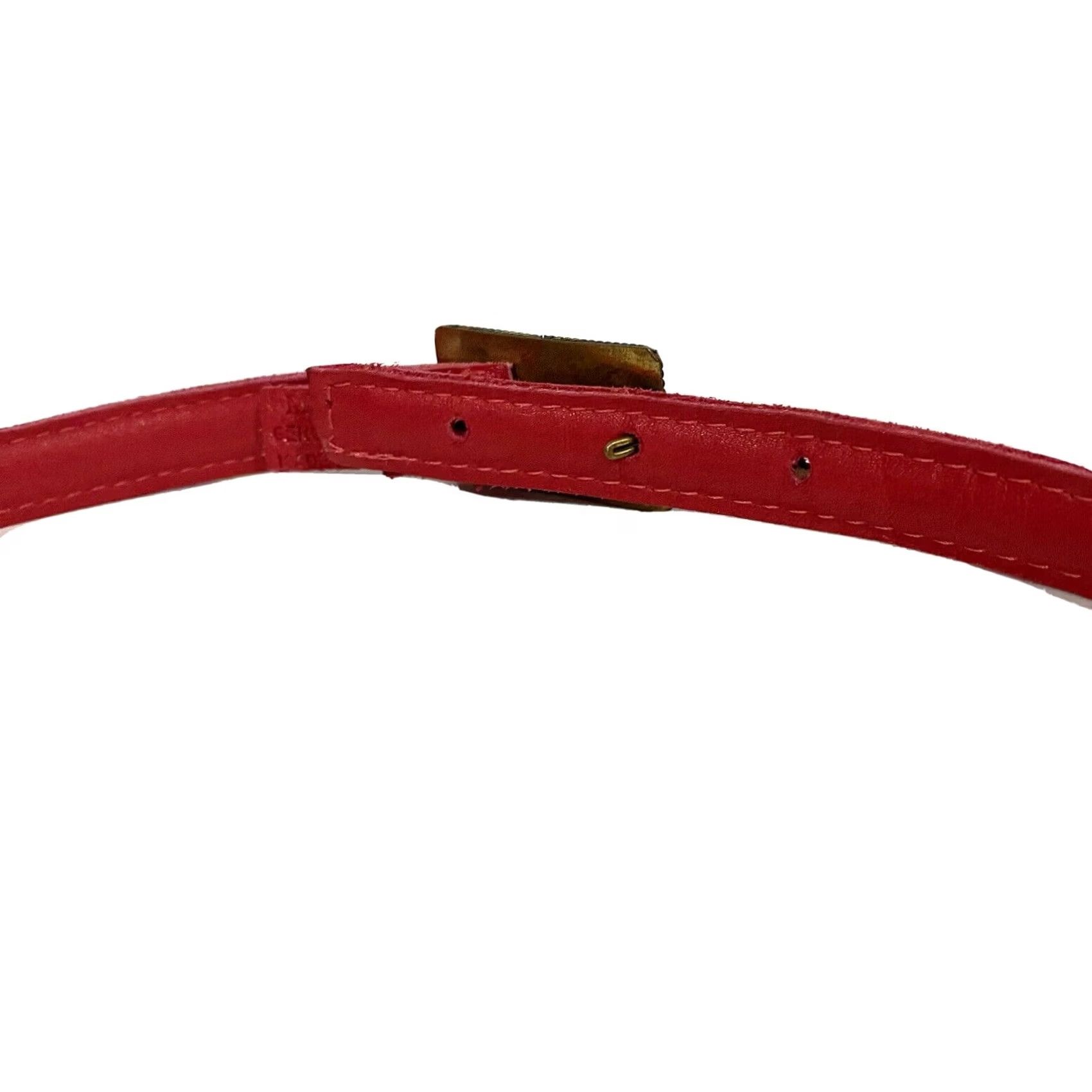 Arrow VINTAGE Motif 56 Women’s Belt Red Leather Skinny Narrow Sz S Belt Women Red Leather Skinny Negotiate? Size ONE SIZE - 6 Thumbnail