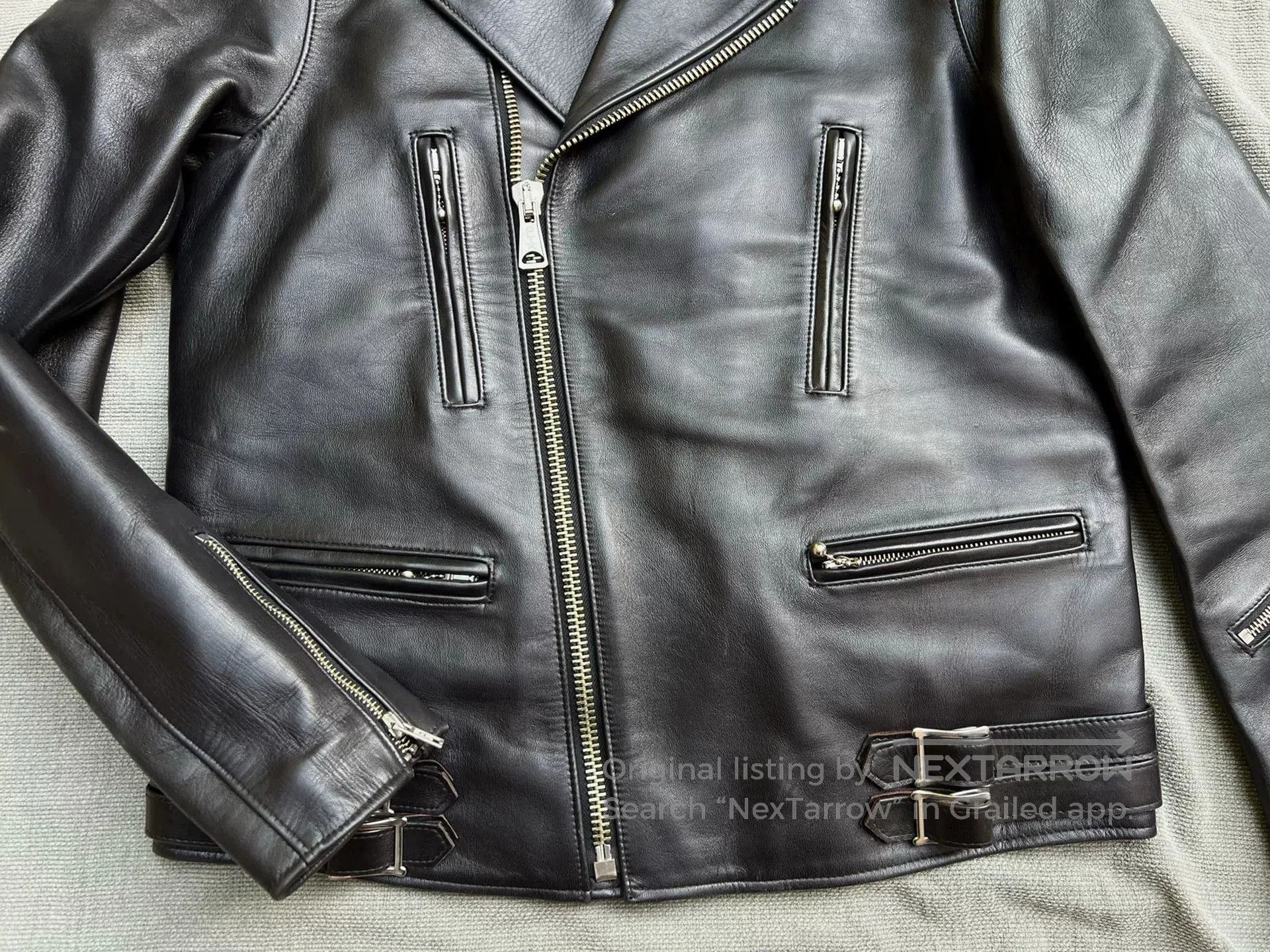 Fine Creek Fine Creek Leather Black Motorcycle Jacket. Size US M / EU 48-50 / 2 - 2 Thumbnail