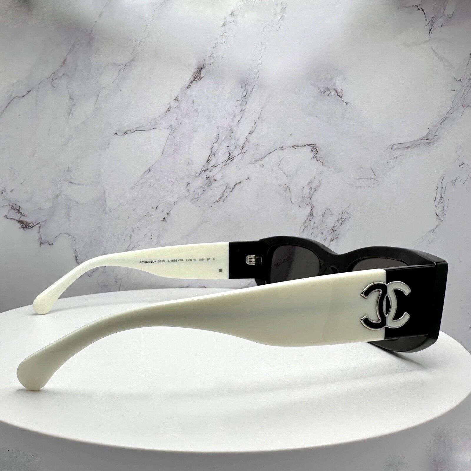New CHANEL Sunglasses Black White Polarized CC Logo