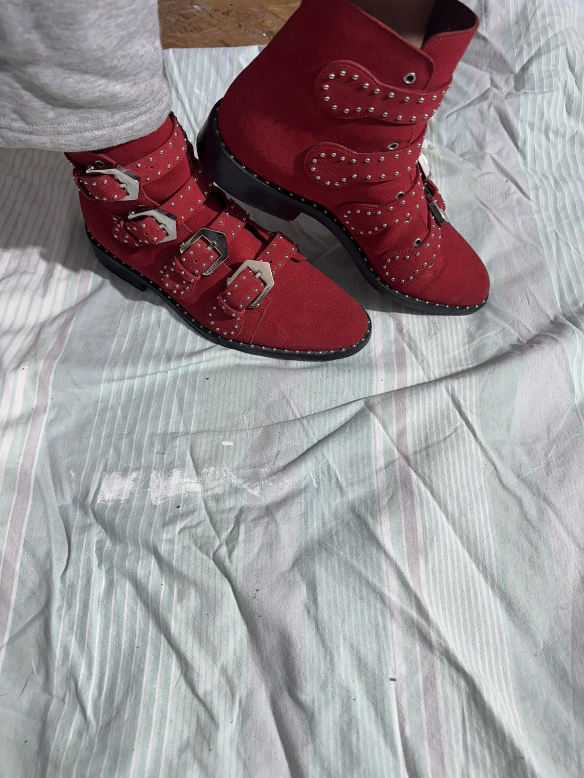 Givenchy GIVENCHY Women’s Boots – Red Leather Ankle Boots Size US 10 / IT 40 - 9 Thumbnail