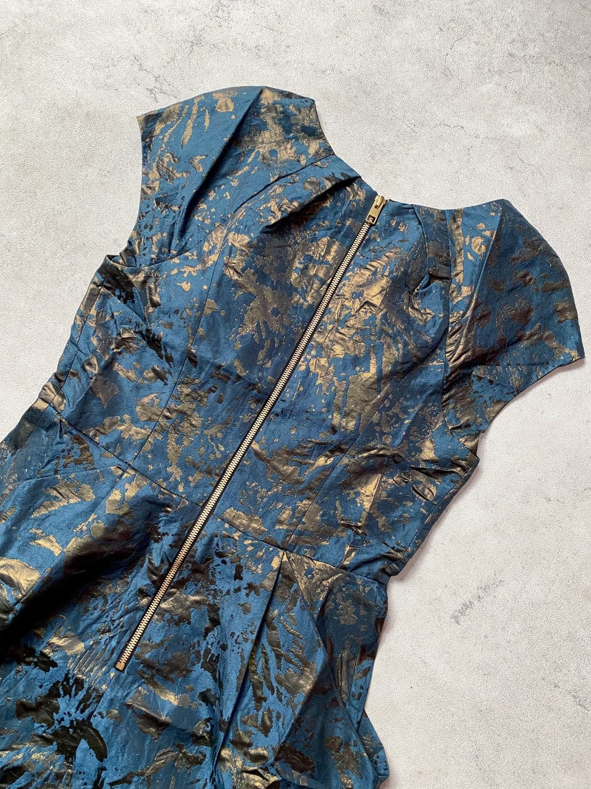 Allsaints All Saints Spitalfields Blue Gold Mini Dress Size S / US 4 / IT 40 - 7 Thumbnail