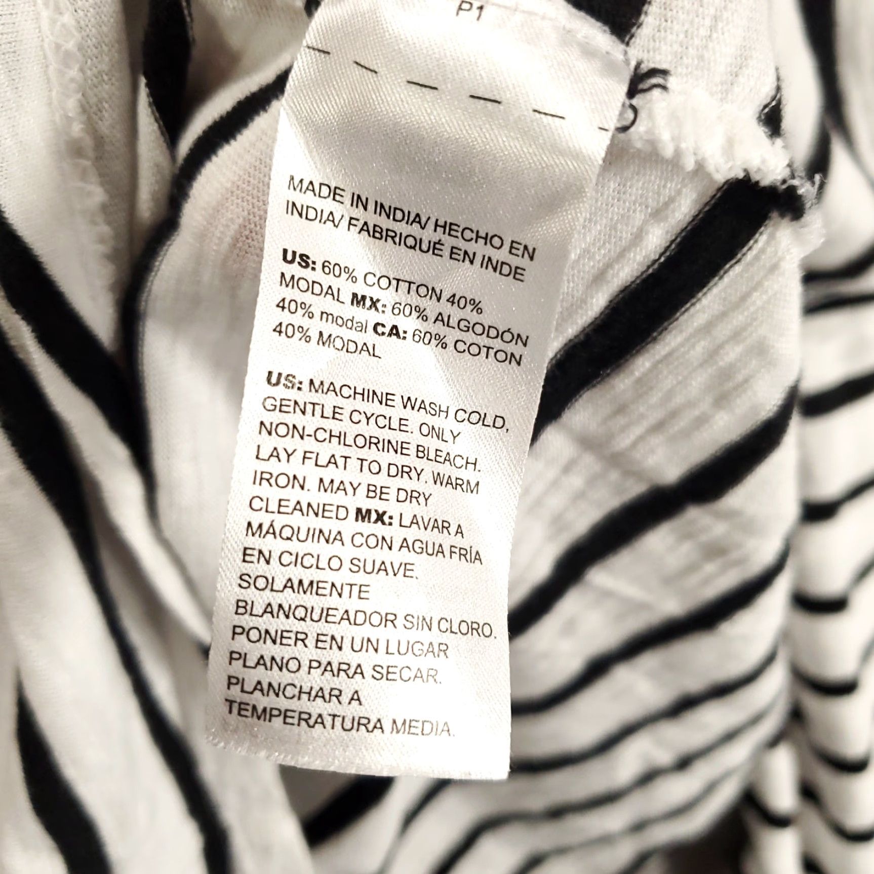 Vintage Chicos Blouse Womens Medium Black White Striped Stretchy Lightweight Tee Shirt Size M / US 6-8 / IT 42-44 - 6 Thumbnail