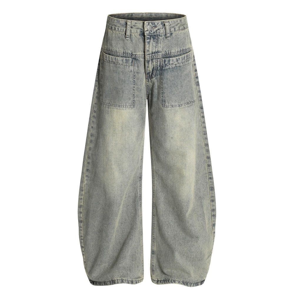 Vintage Distressed washed punk men's loose wide-leg scimitar jeans Size US 34 / EU 50 - 1 Thumbnail