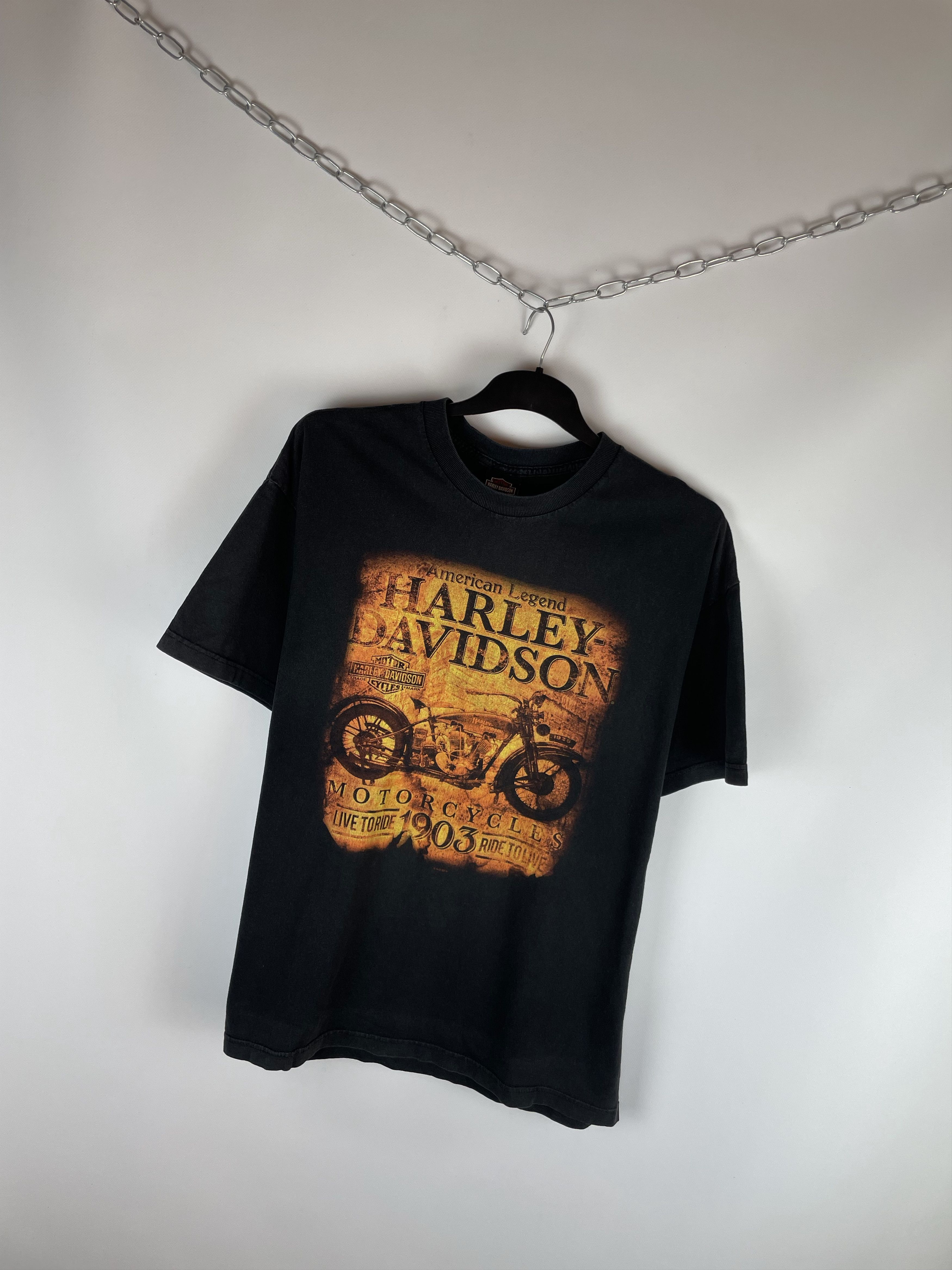 Harley Davidson Vintage HARLEY DAVIDSON Tee Graphic T Shirt Size US XL / EU 56 / 4 - 2 Thumbnail