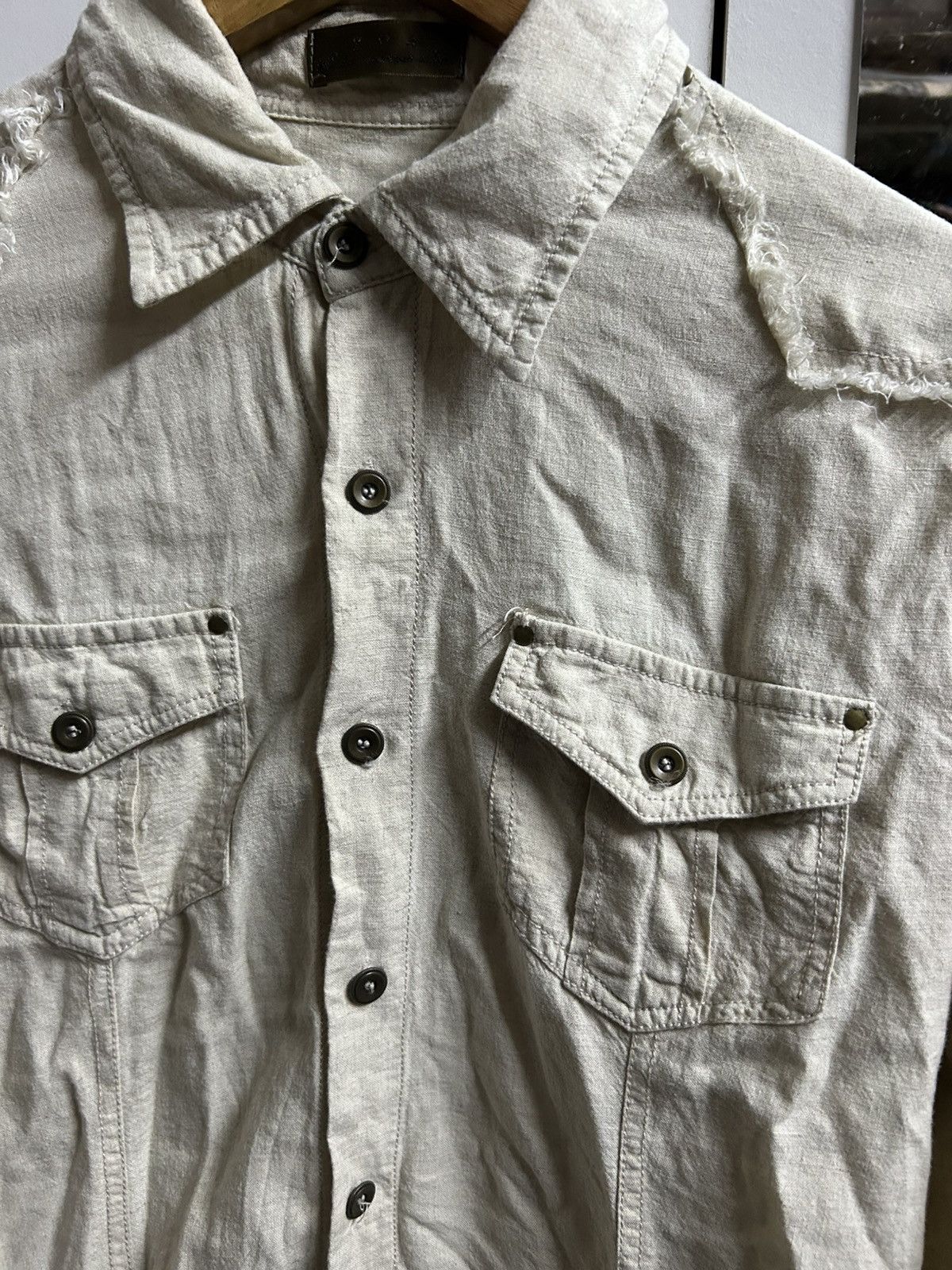 GOA Archival Distressed Linen Blend Tunic Shirt/Duster Size US XXL / EU 58 / 5 - 12 Thumbnail