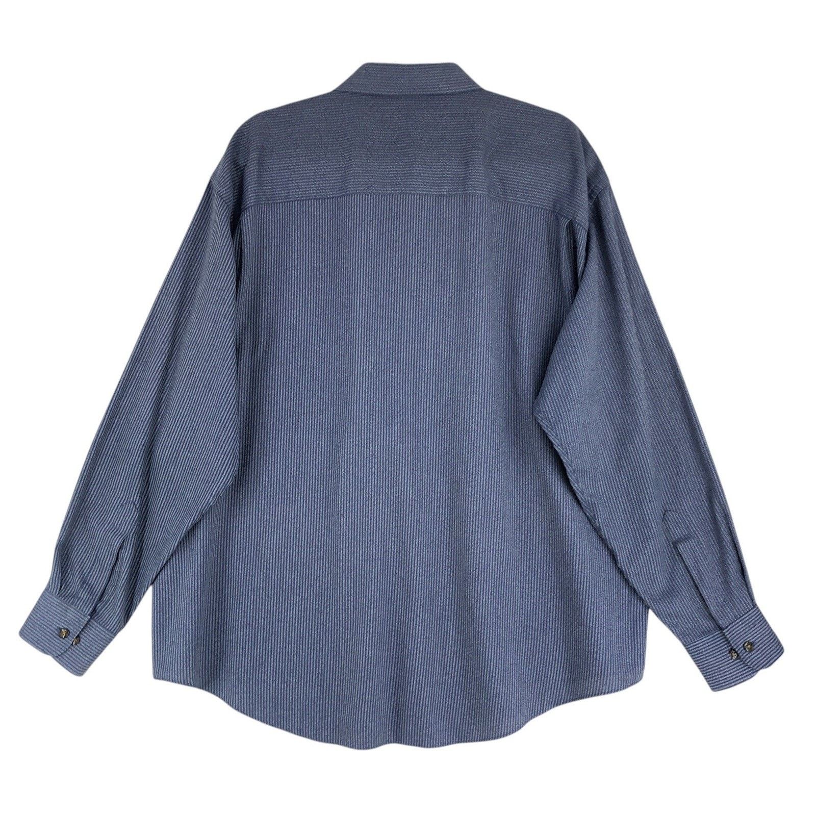 Yves Saint Laurent Yves Saint Laurent Shirt XL 17 34-35 Navy Vertical Stripe Size US XL / EU 56 / 4 - 8 Thumbnail