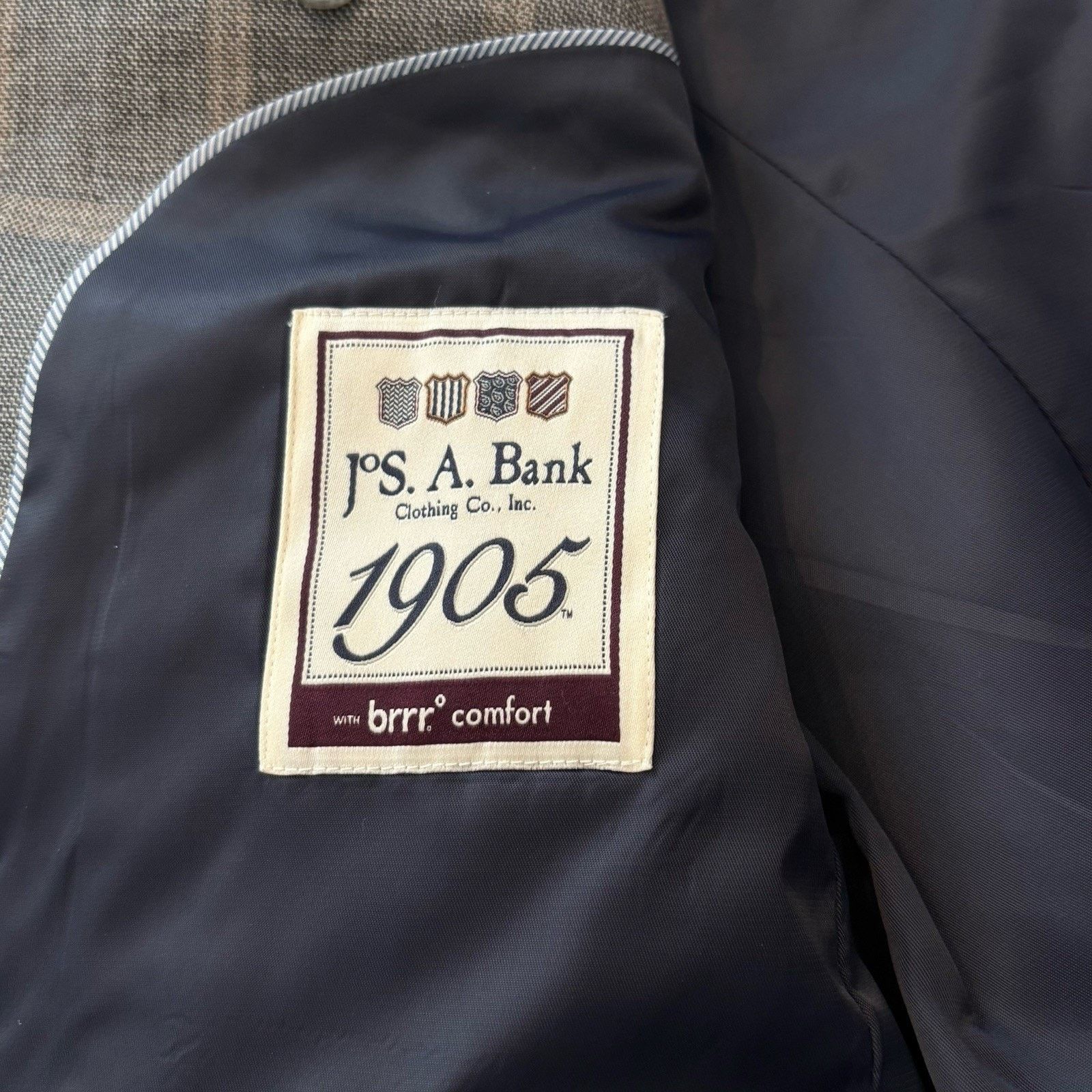 Jos. A. Bank Jos A Bank Brrr Sport Coat 40R Tailore Gray Plaid Silk Linen Size 40R - 4 Thumbnail