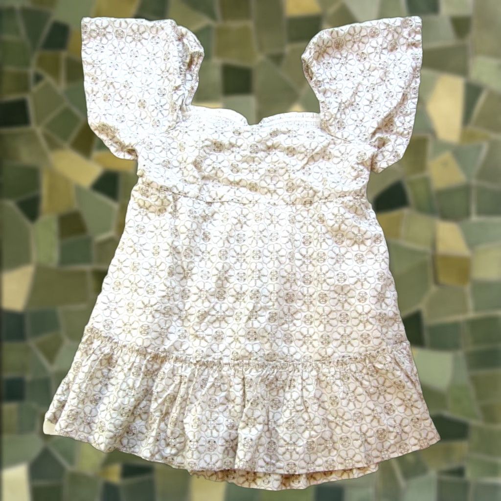 Vintage Maeve NWT Dress Shirt XL White Floral Open Back Smock Cotton Embroidered Knee Length A-Line Women Size XL / US 12-14 / IT 48-50 - 1 Thumbnail
