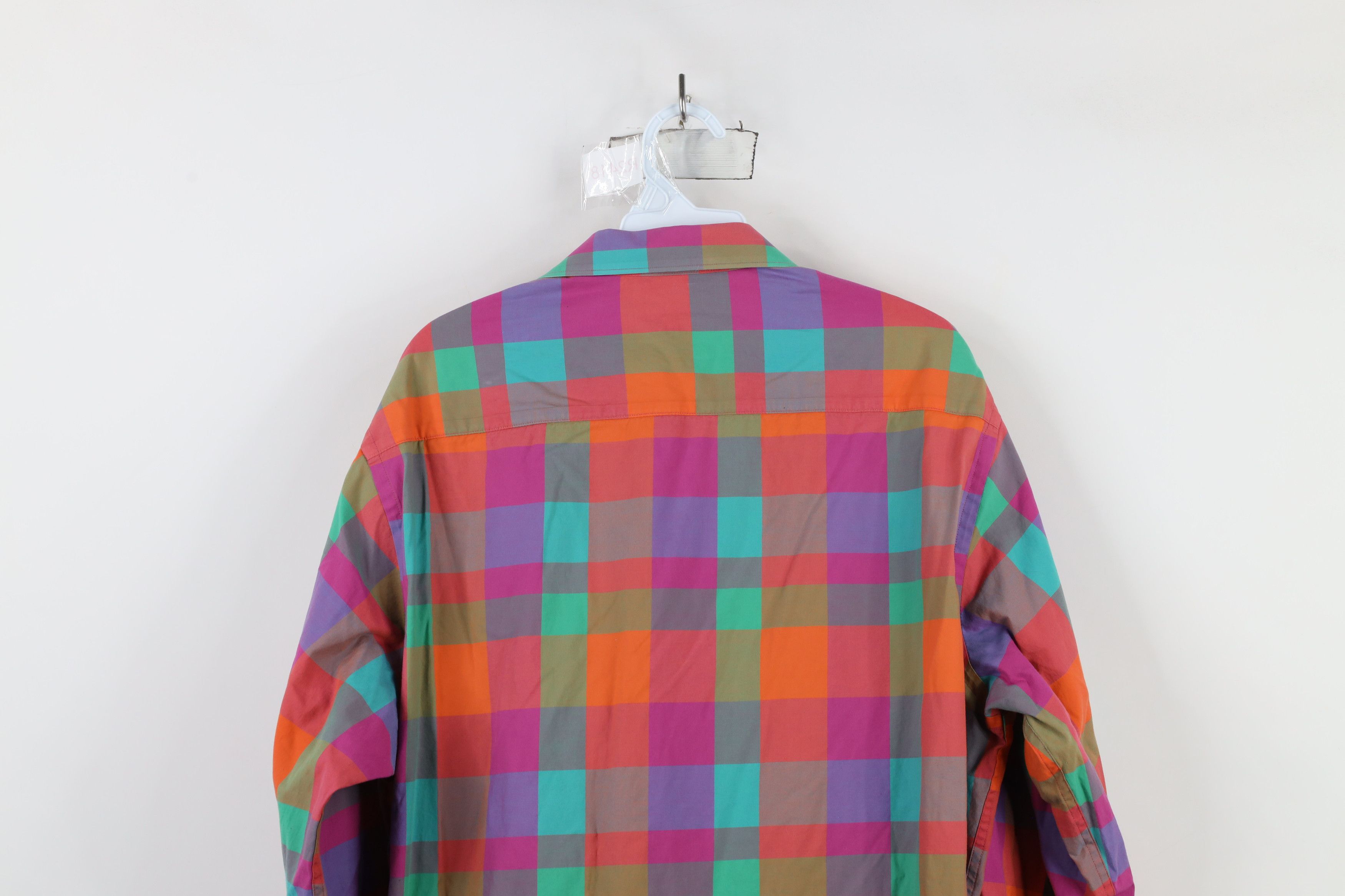 Vintage Bugatchi Uomo Checkered Plaid Collared Button Shirt Cotton Size US XL / EU 56 / 4 - 12 Thumbnail