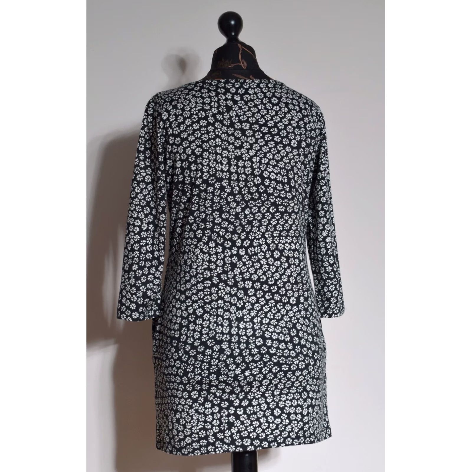 Marimekko Marimekko Shirt Dress Floral 3/4 Sleeve XS Black White Pocket Womens Size XS / US 0-2 / IT 36-38 - 5 Thumbnail
