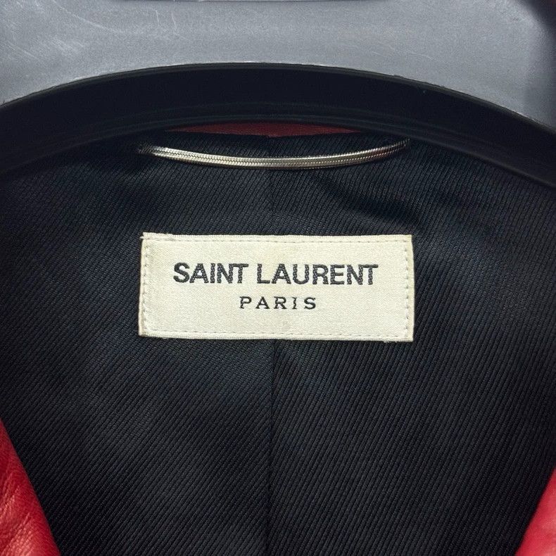 Saint Laurent Paris Saint Laurent Red Leather Motorcycle Jacket-2505 Size US M / EU 48-50 / 2 - 7 Thumbnail