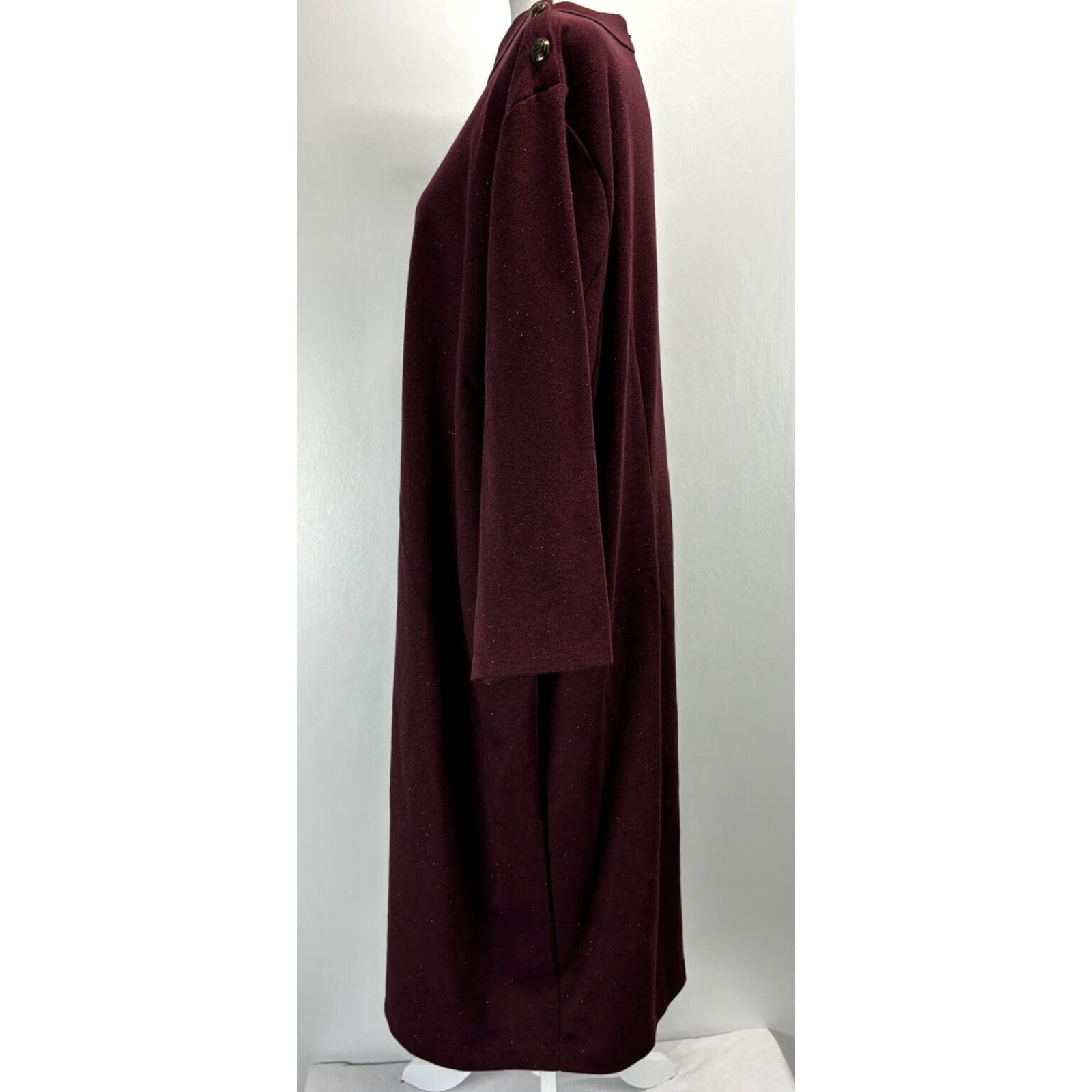 Talbots Talbots Dress Women 3X Plus Size Burgundy Shift Cotton Blend 3/4 Sleeve Knee Length Size XXL / US 16-18 / IT 52-54 - 2 Thumbnail