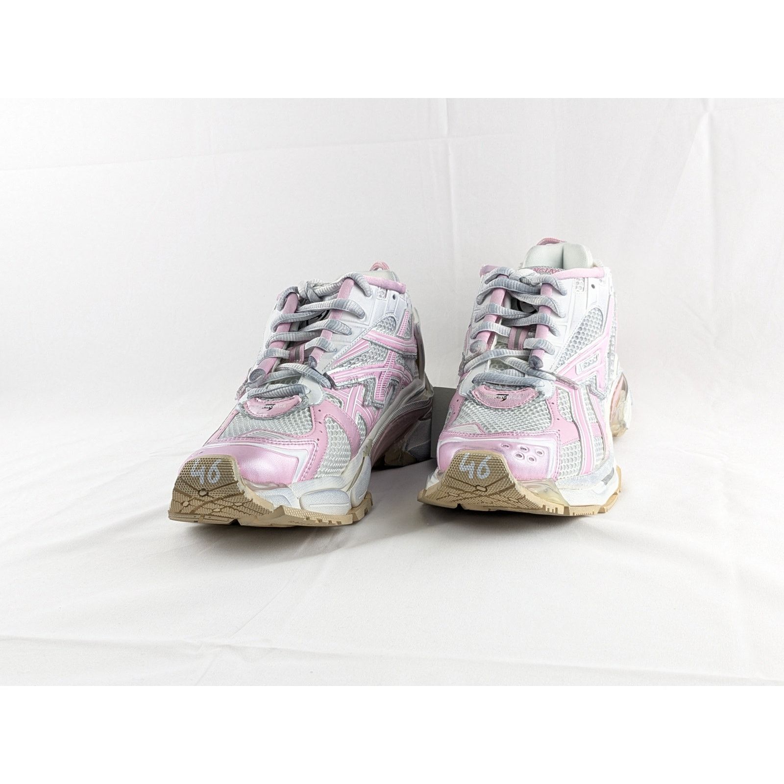 Balenciaga o1rshd1 Four Color Upper Rubber Runner Sneakers Multicolor Size US 13 / EU 46 - 10 Thumbnail