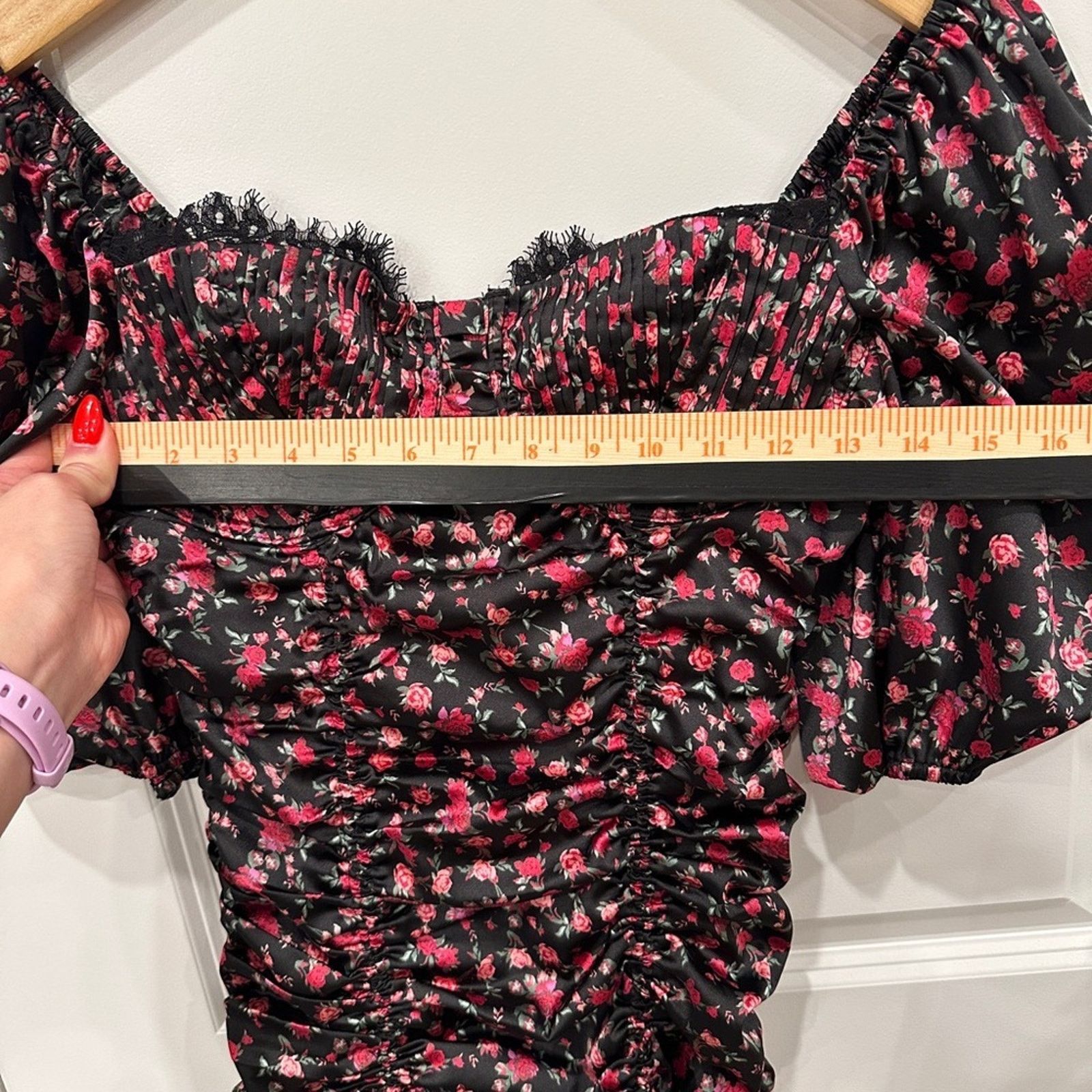 For Love & Lemons For Love And Lemons Black and Pink Floral Dress Size S / US 4 / IT 40 - 10 Thumbnail