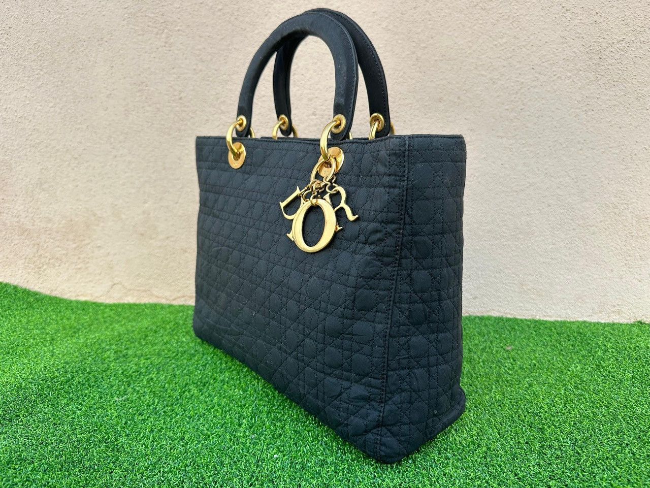 Dior Authentic Christian Dior Quilted Nylon Cannage Tote Bag Size ONE SIZE - 2 Thumbnail