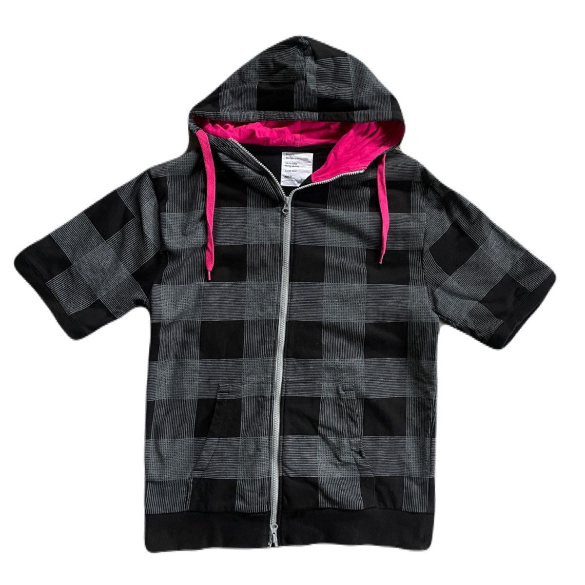 If Six Was Nine 2000s Japanese archive Vkei Gyaruo Check Short Sleeve Hoodie Size US S / EU 44-46 / 1 - 2 Thumbnail