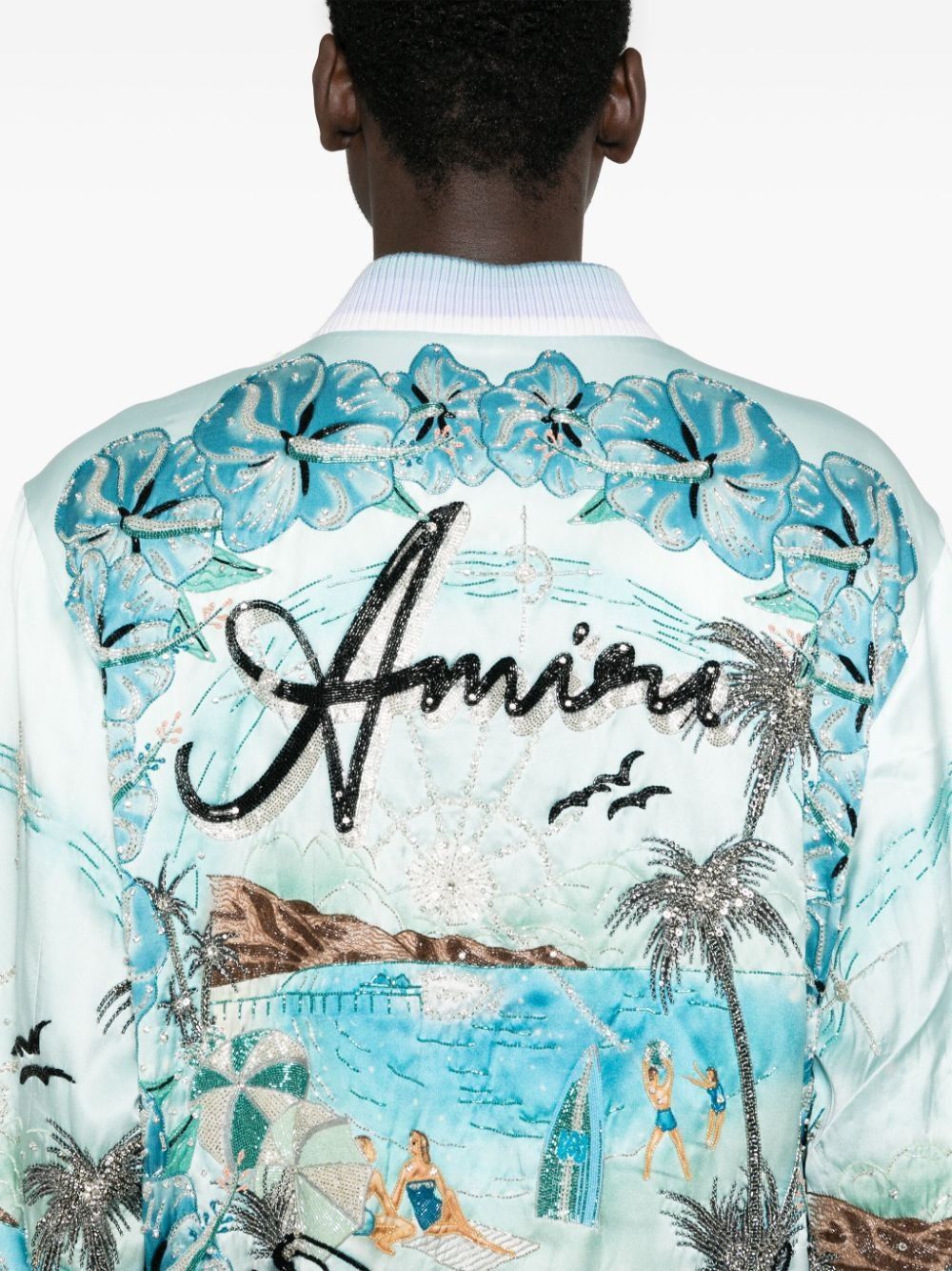 Amiri o1s1wg111025 Paradise Beaded Bomber Jacket in Multicolor Size US M / EU 48-50 / 2 - 5 Thumbnail