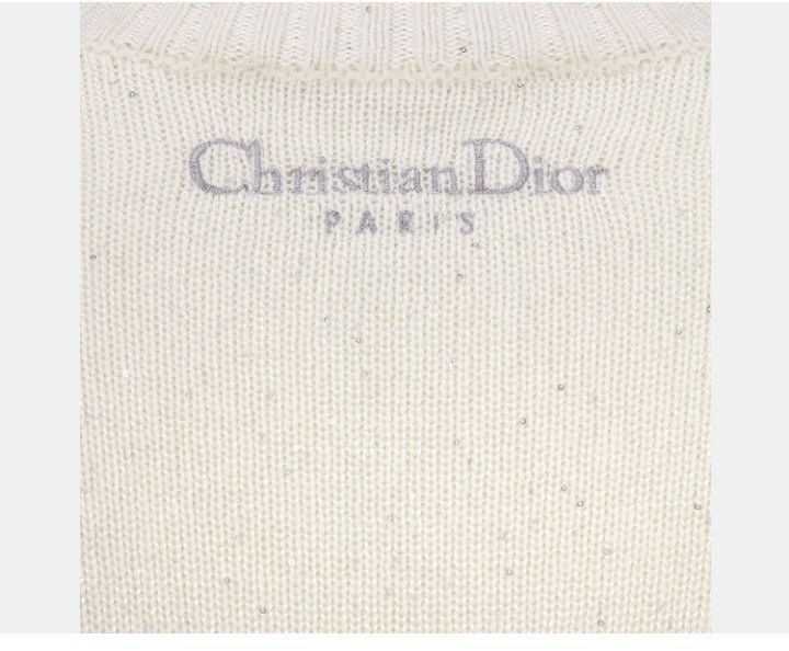 Dior o1w1db10425 424S57A Embroidered Sweater in White Size L / US 10 / IT 46 - 4 Thumbnail