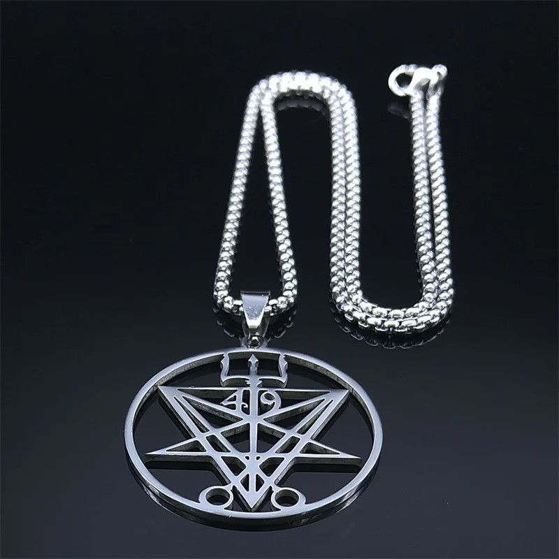Jewelry Symbol Chain Stainless Steel Church of Satan Necklace Size ONE SIZE - 2 Thumbnail