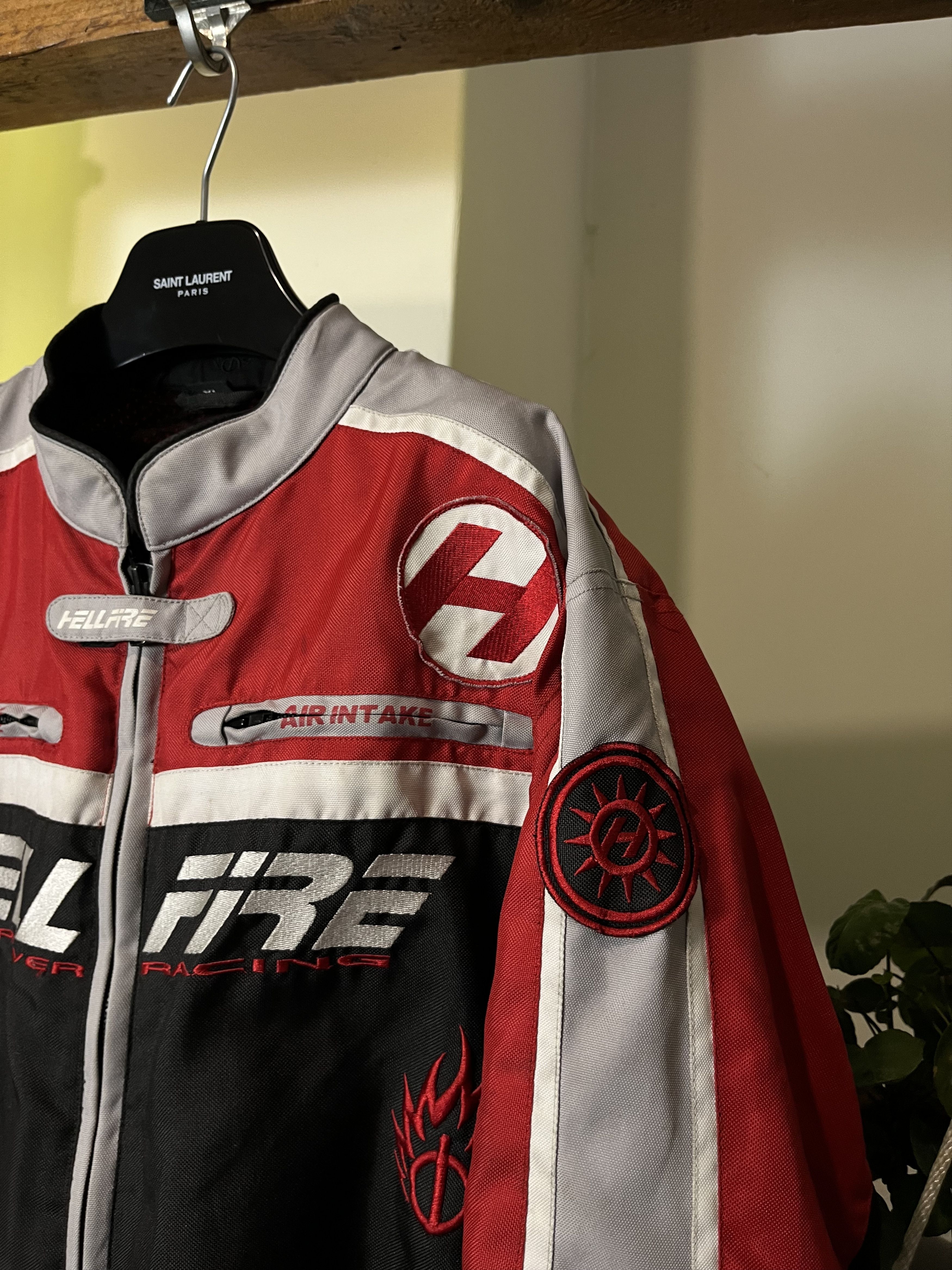 Vintage 90s Hell Fire Racing Jacket Hasta La Vista Nascar Jacket Size US XL / EU 56 / 4 - 4 Thumbnail