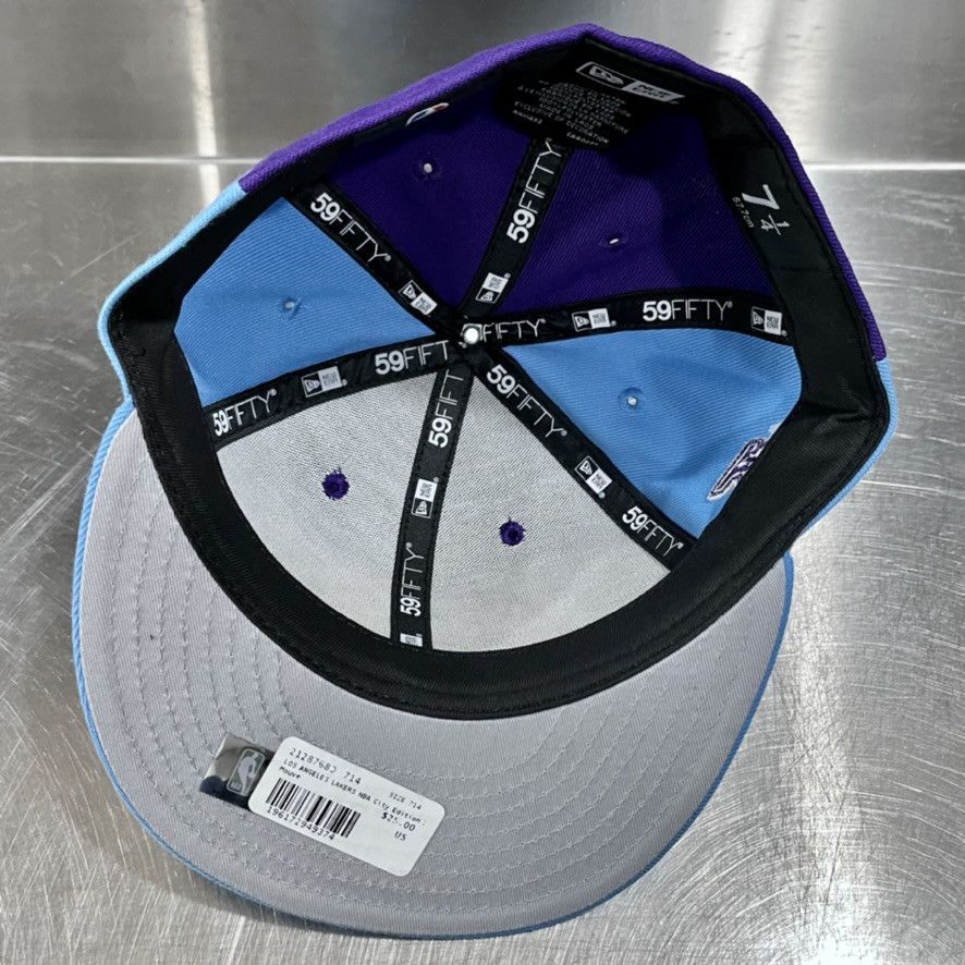 New Era Los Angeles LA Lakers Script City Edition 59FIFTY Hat 7 1/4 Size ONE SIZE - 6 Thumbnail