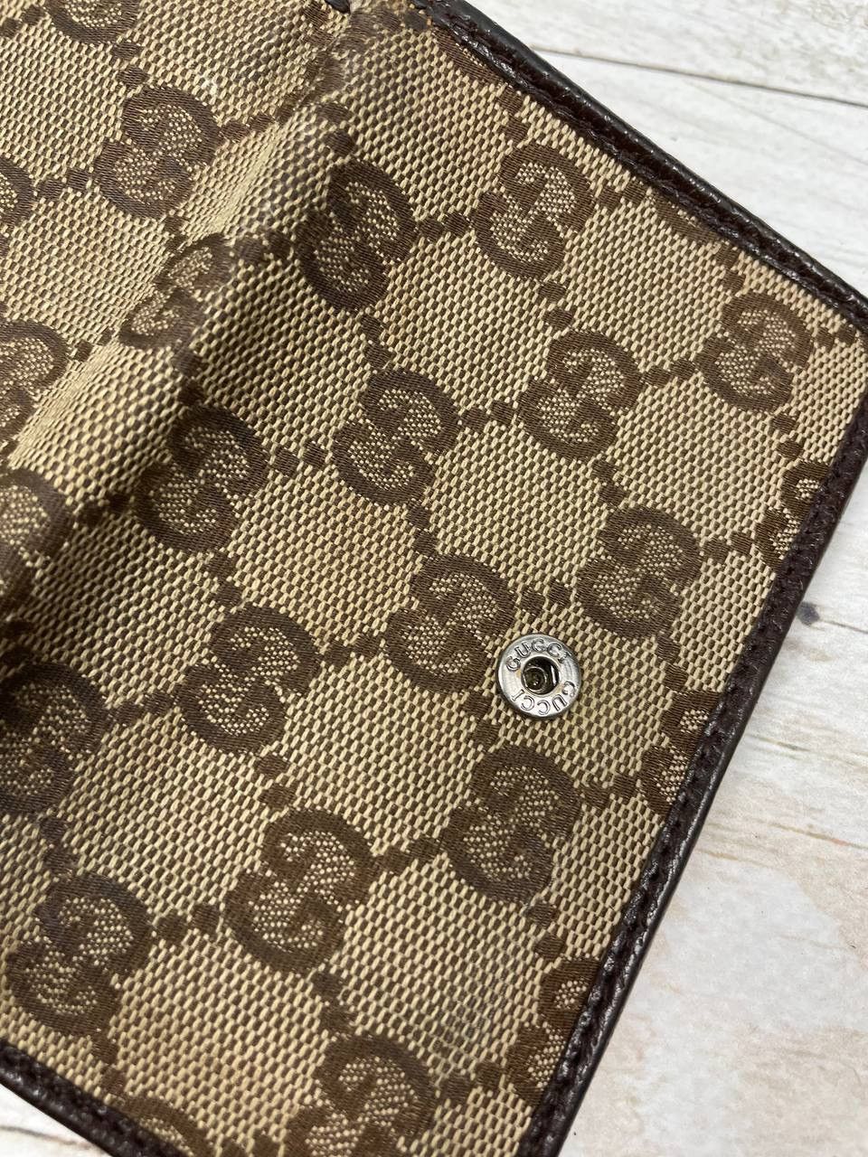Gucci Vintage Gucci Tri-Fold Wallet GG Plate Canvas Leather Unisex Size ONE SIZE - 15 Thumbnail