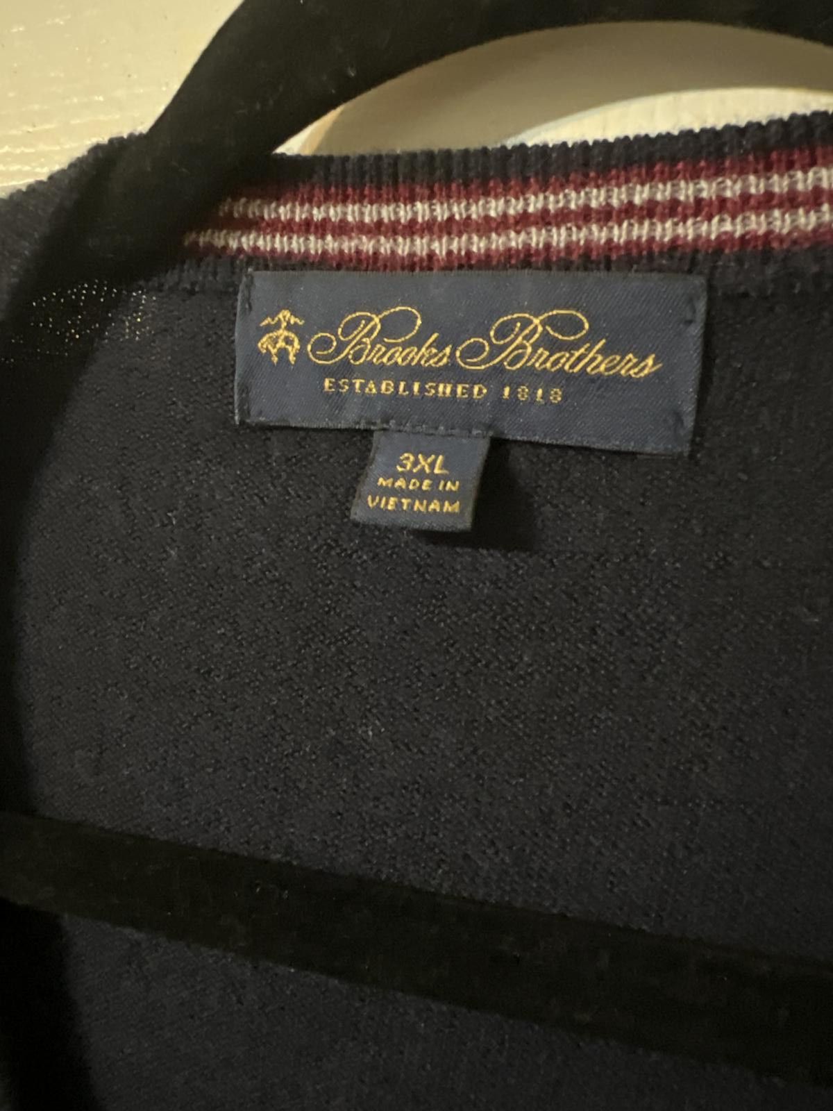 Brooks Brothers Brooks Brothers Men's Navy V-Neck Sweater 3XL Merino wool Size US XXL / EU 58 / 5 - 3 Thumbnail