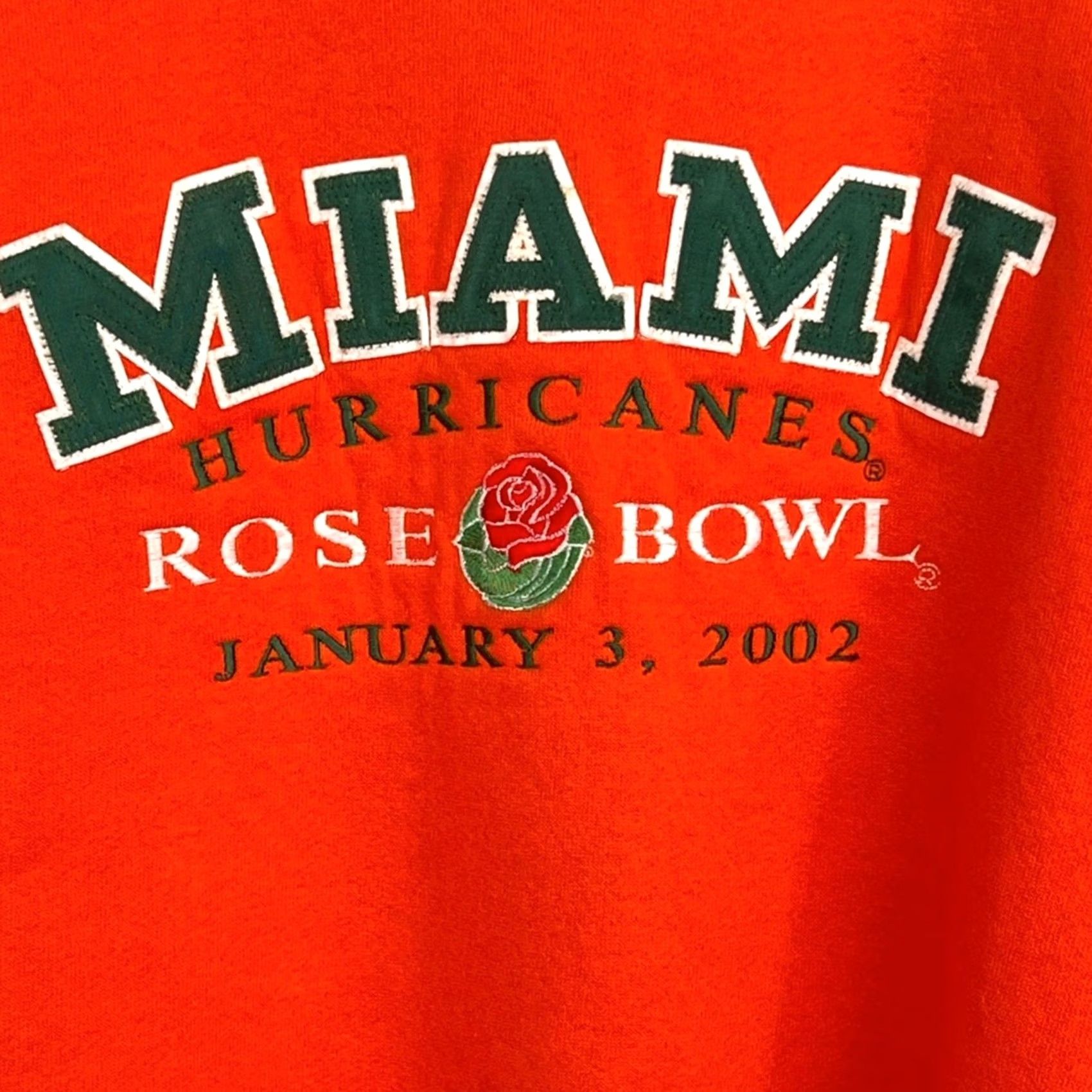 Russell Athletic VINTAGE Russell Miami Hurricanes Sweatshirt XL Orange 2002 Embroidered Rose Bowl Pullover Mens Size US XL / EU 56 / 4 - 3 Thumbnail
