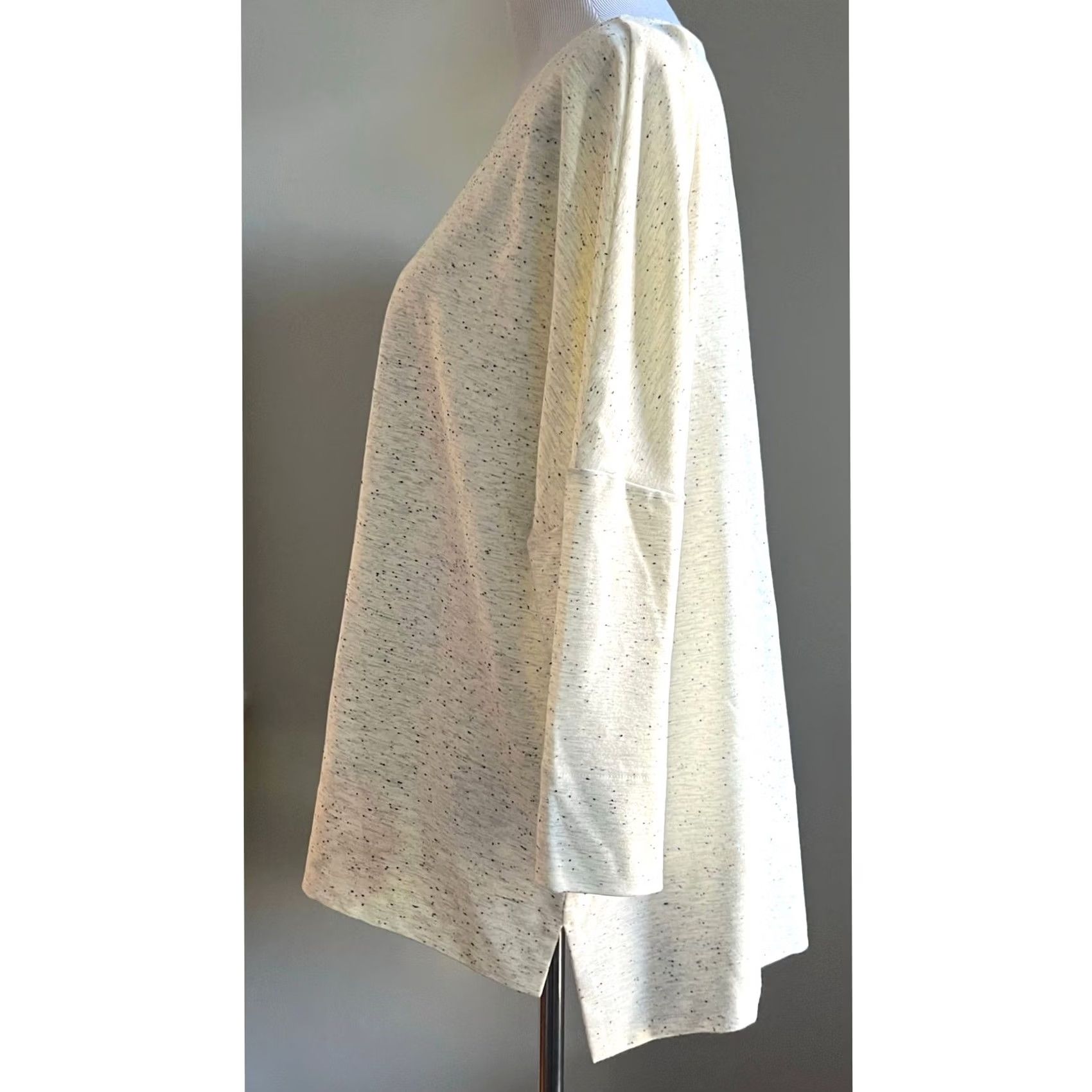 J. Jill VINTAGE J.Jill Ponte Top Blouse Space-Dyed High Low Long Sleeve Women’s XL Cream/Space 90s? Size XL / US 12-14 / IT 48-50 - 4 Thumbnail