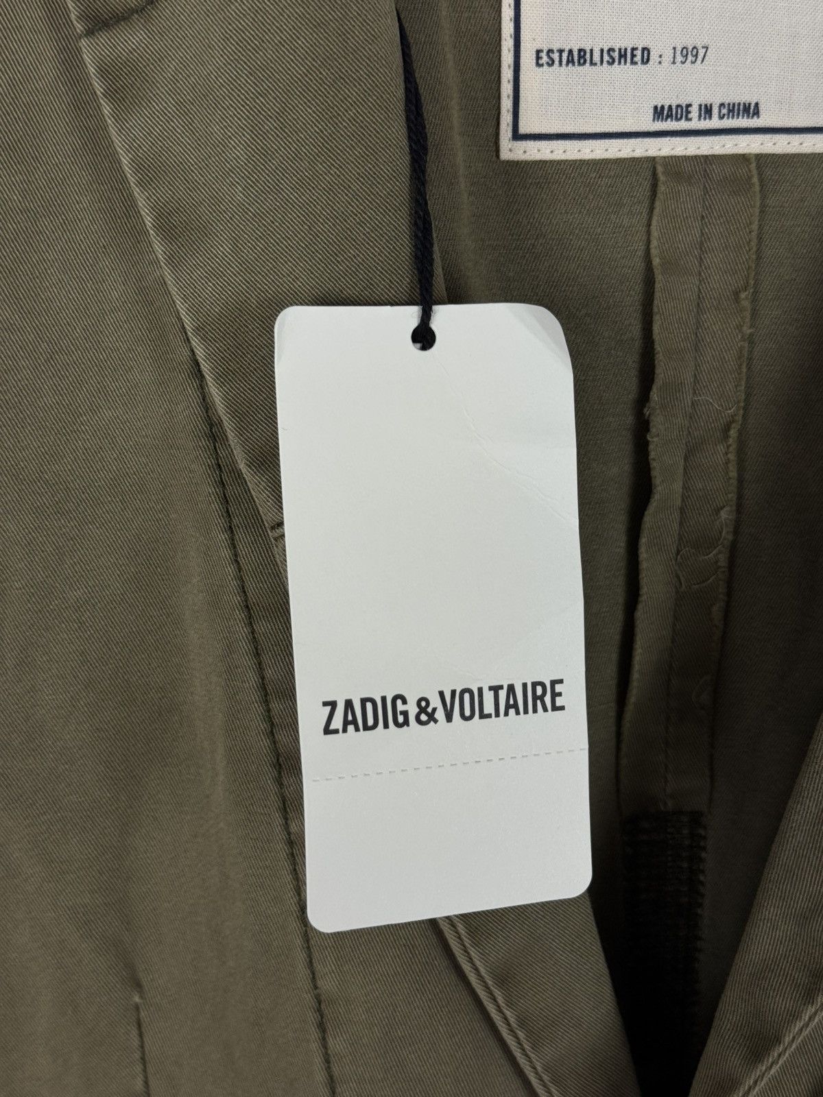 Zadig & Voltaire NWT Zadig&Voltaire Virginia Grunge Perm Khaki Jacket Size XS / US 0-2 / IT 36-38 - 13 Thumbnail