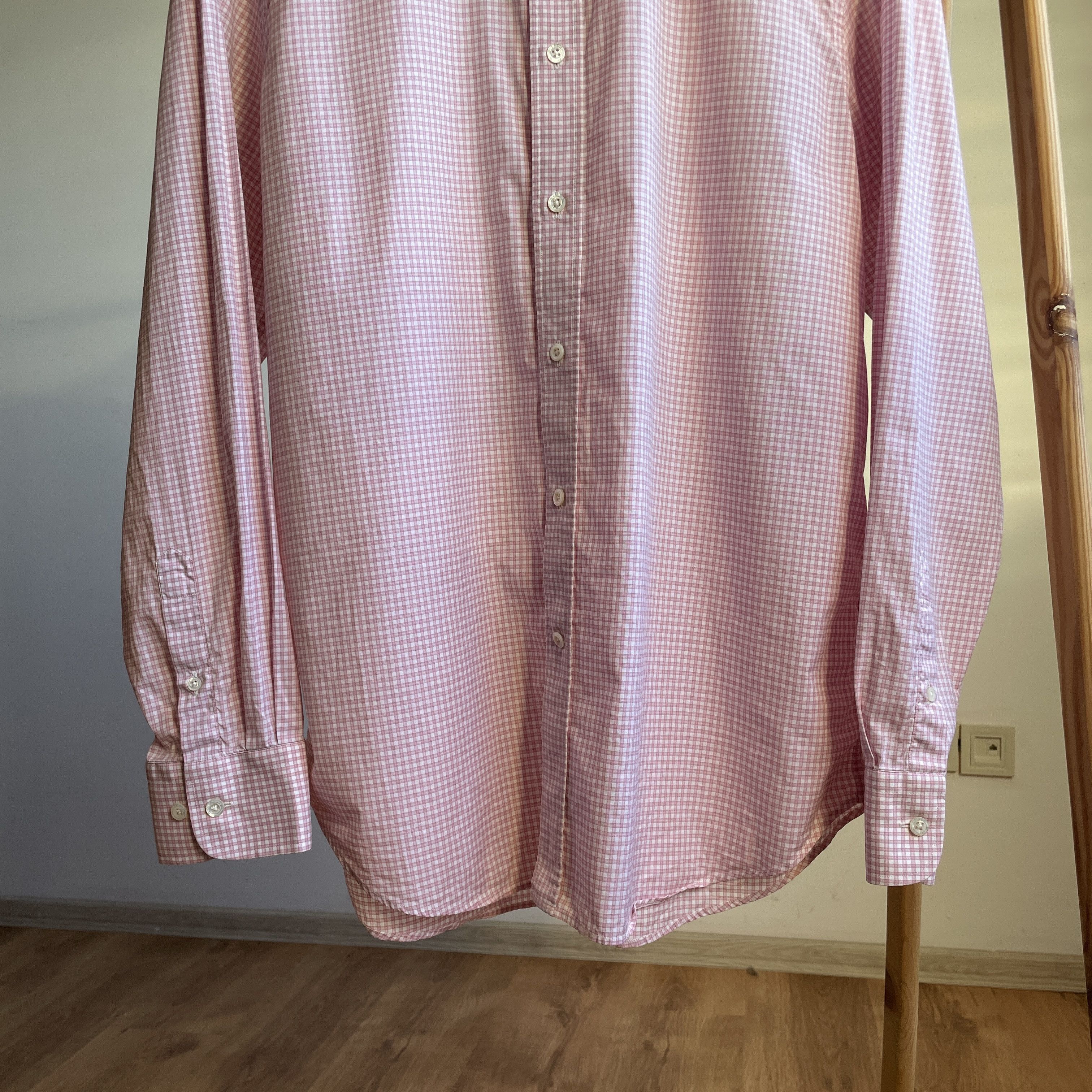 Gieves & Hawkes Gieves & Hawkes Pink Check Dress Shirt Neck Size 16.5 in Size 46R - 4 Thumbnail