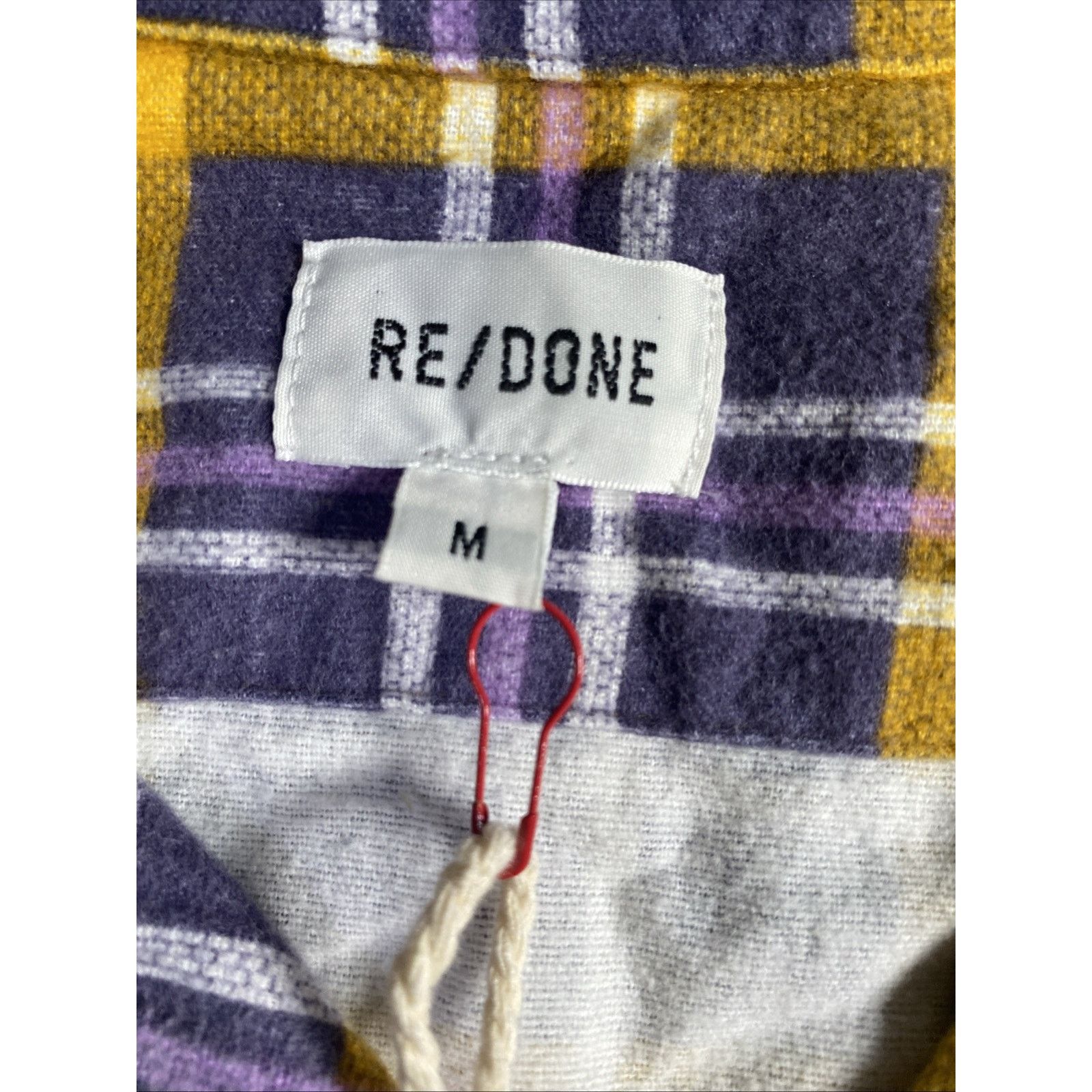 RE/DONE Re/Done Women Flannel Button Down Shirt Plaid Yellow Purple Size M / US 6-8 / IT 42-44 - 3 Thumbnail