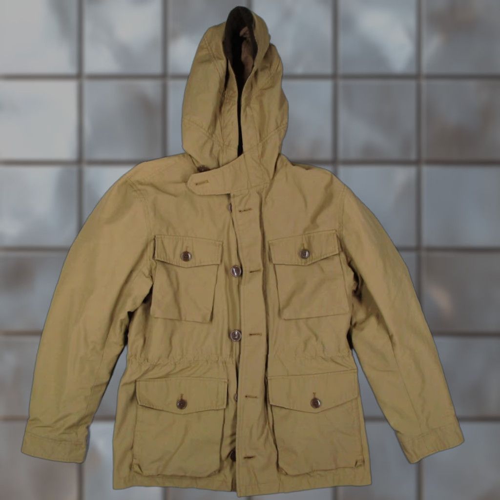 Wallace & Barnes Jacket Mens Medium Tan PrimaLoft Hooded Parka Coat