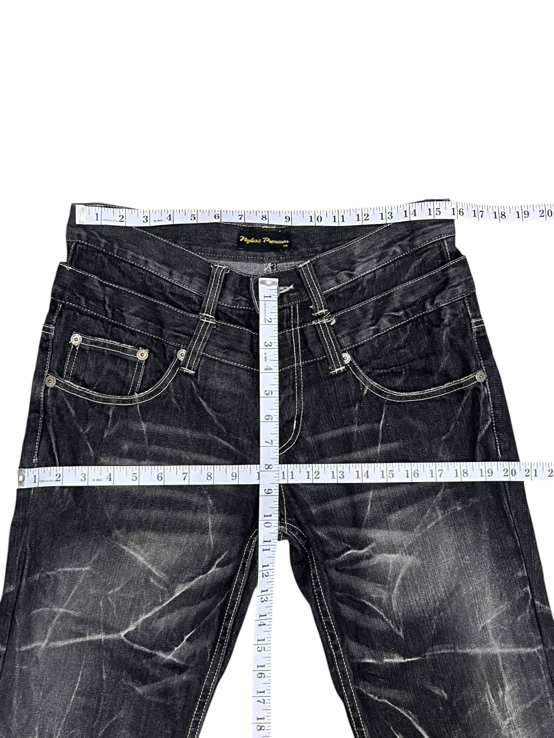 Japanese Brand Rare NYLAUS Clawmark Grunge Denim Double Waist Japan Size US 31 - 9 Thumbnail