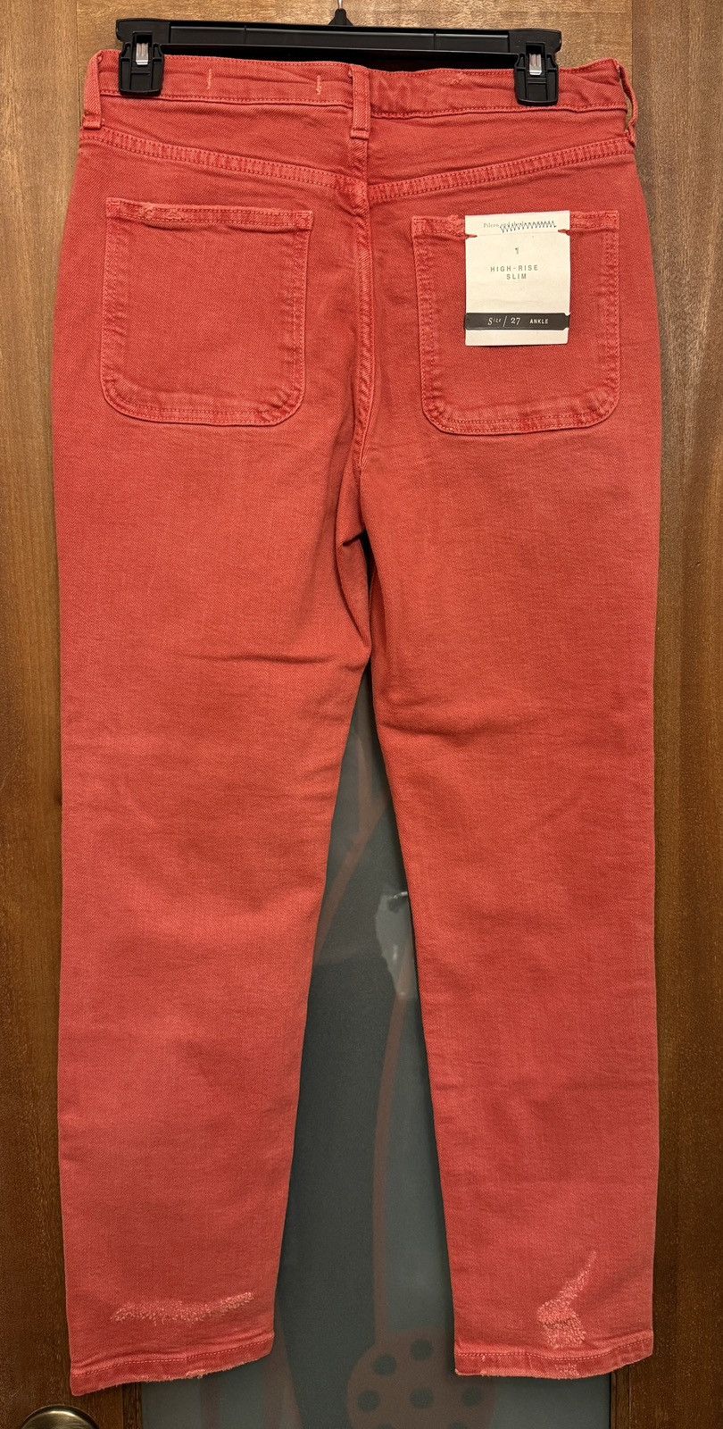 Anthropologie Anthropologie Pilcro Straight Red Orange Distressed Jeans 2 Size 27" / US 4 / IT 40 - 8 Thumbnail
