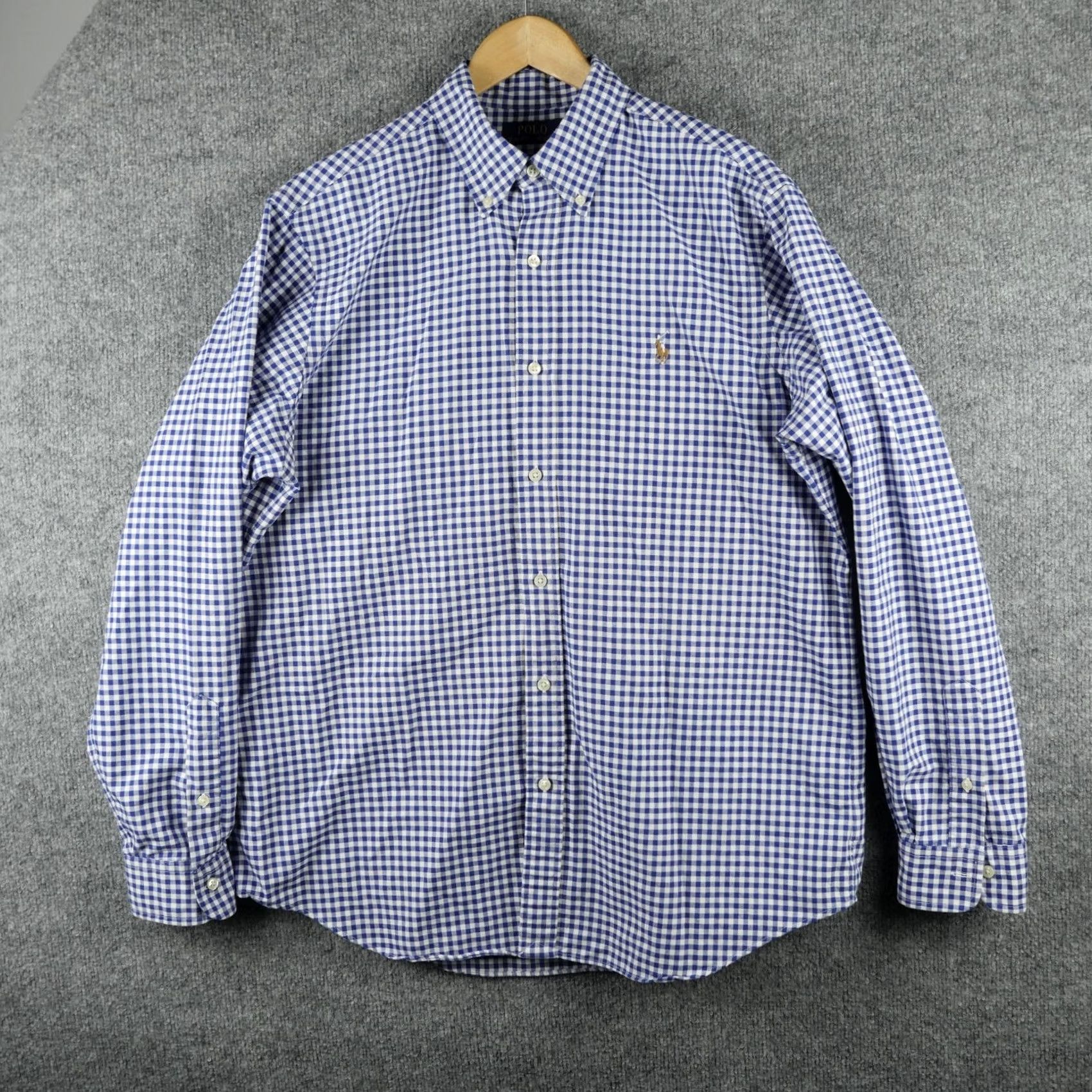 Polo Ralph Lauren Polo Ralph Lauren Shirt Mens Large Blue Gingham Button-Down Long Sleeve Size US L / EU 52-54 / 3 - 2 Thumbnail