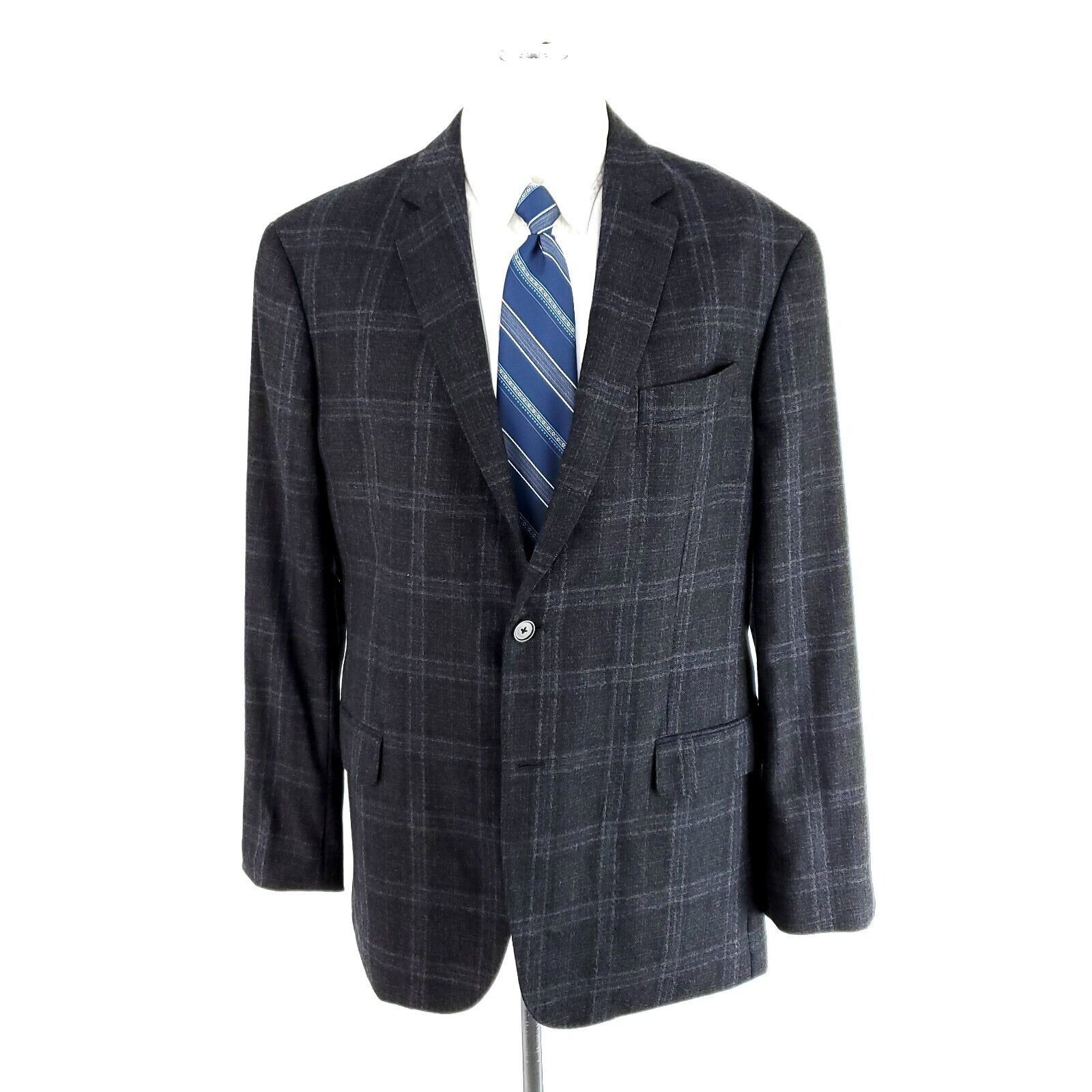 Joseph Abboud Joseph Abboud Zigone Flannel Wool 2 Button Sport Coat 42R Gr Size 42R - 3 Thumbnail