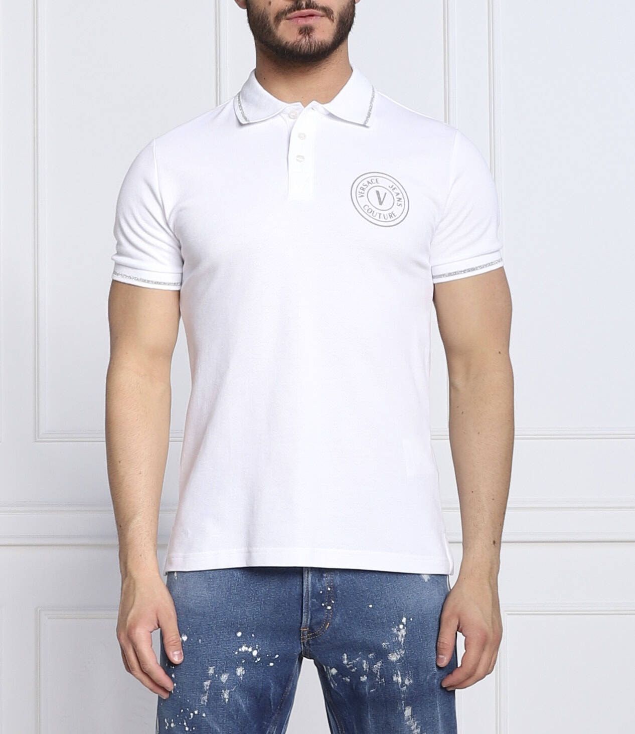 Versace × Versace Jeans Couture 🔴VERSACE JEANS COUTURE LOGO LUXURY POLO STREETWEAR Y2K SHIRT Size US S / EU 44-46 / 1 - 2 Thumbnail