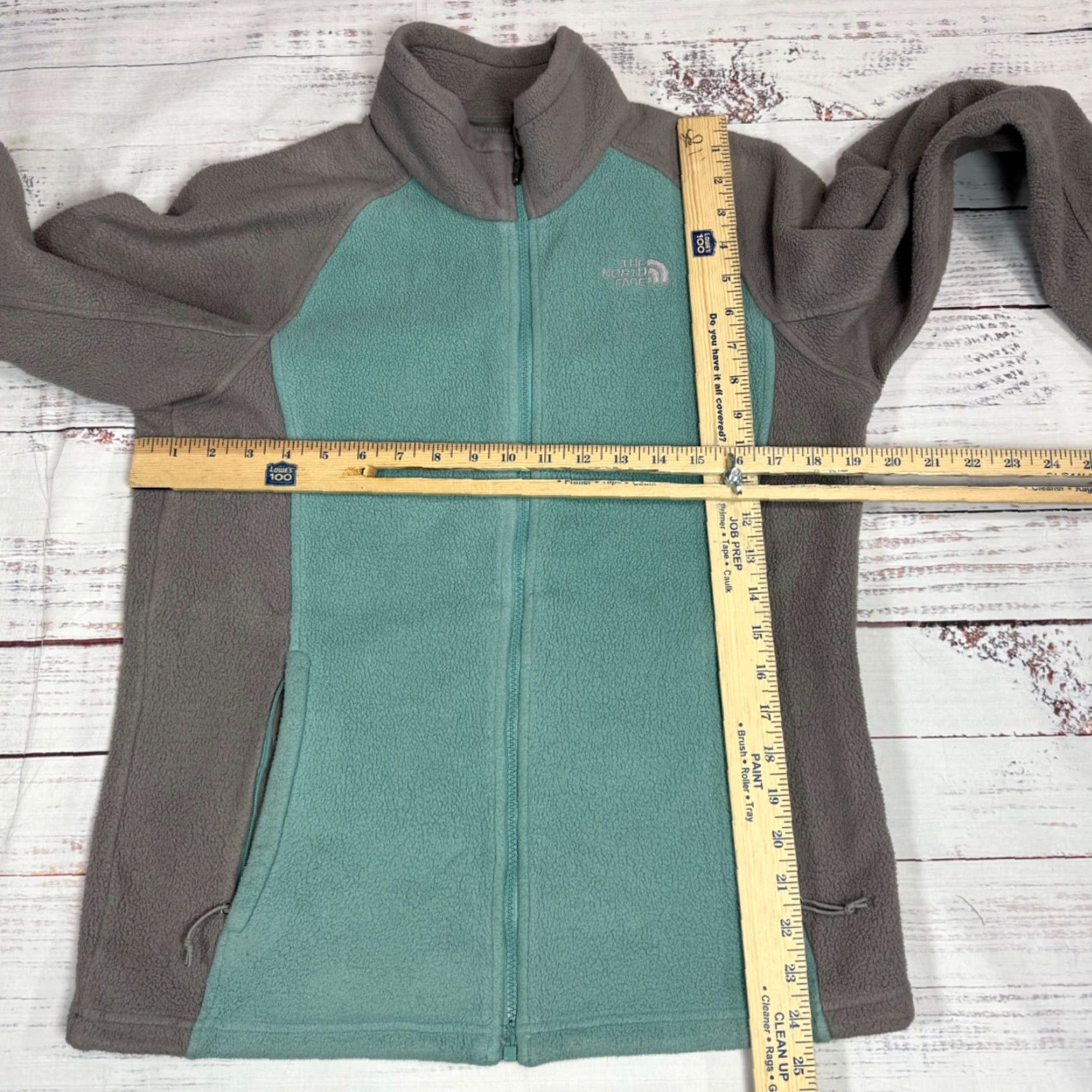 The North Face The North Face Womens Zip Front Fleece Jacket M Gray Green Pockets Jacket Womens M Gray/Green Size M / US 6-8 / IT 42-44 - 2 Thumbnail