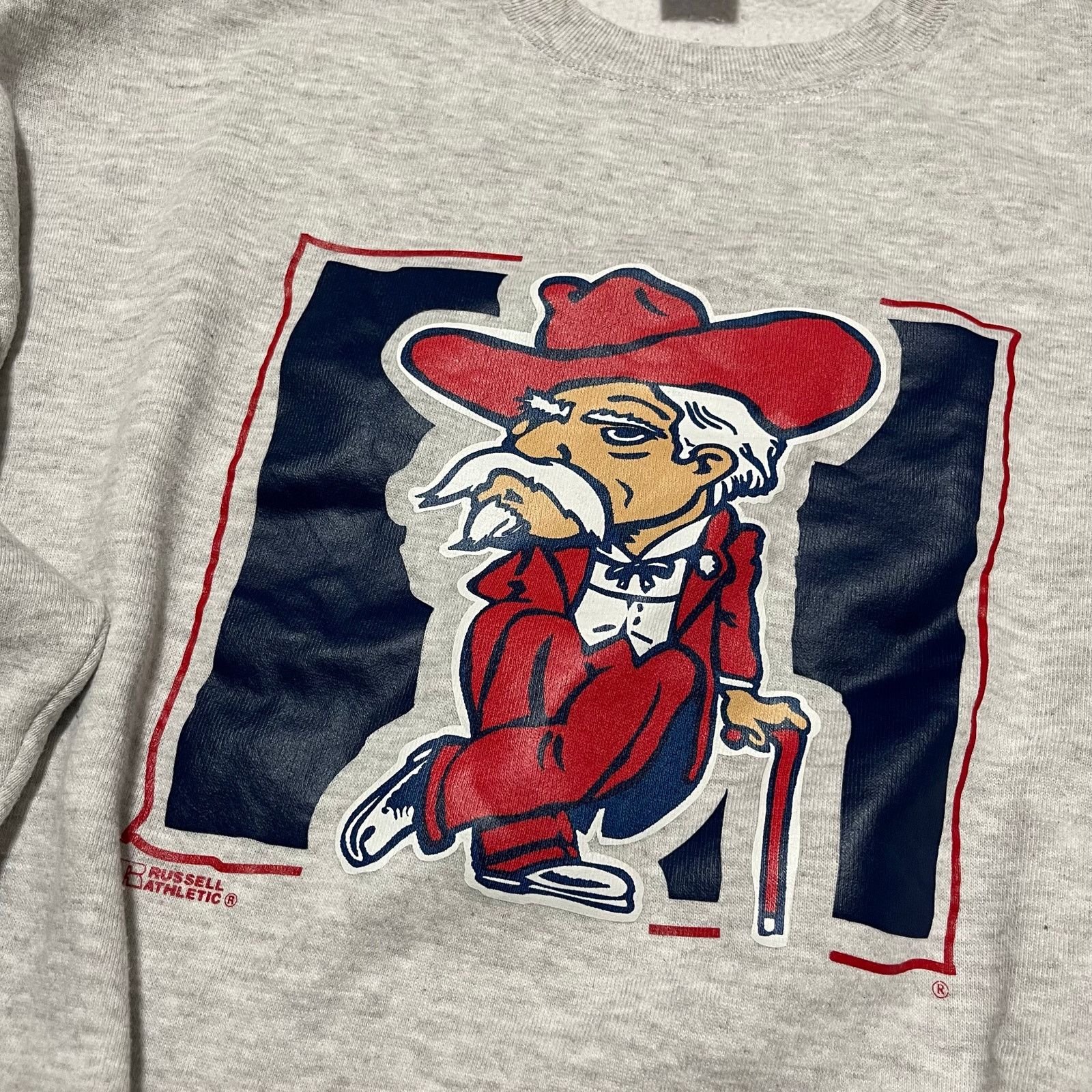 Jerzees Vintage OLE MISS Rebels Jerzees X Russell Grey Crewneck Larg Size US L / EU 52-54 / 3 - 3 Thumbnail