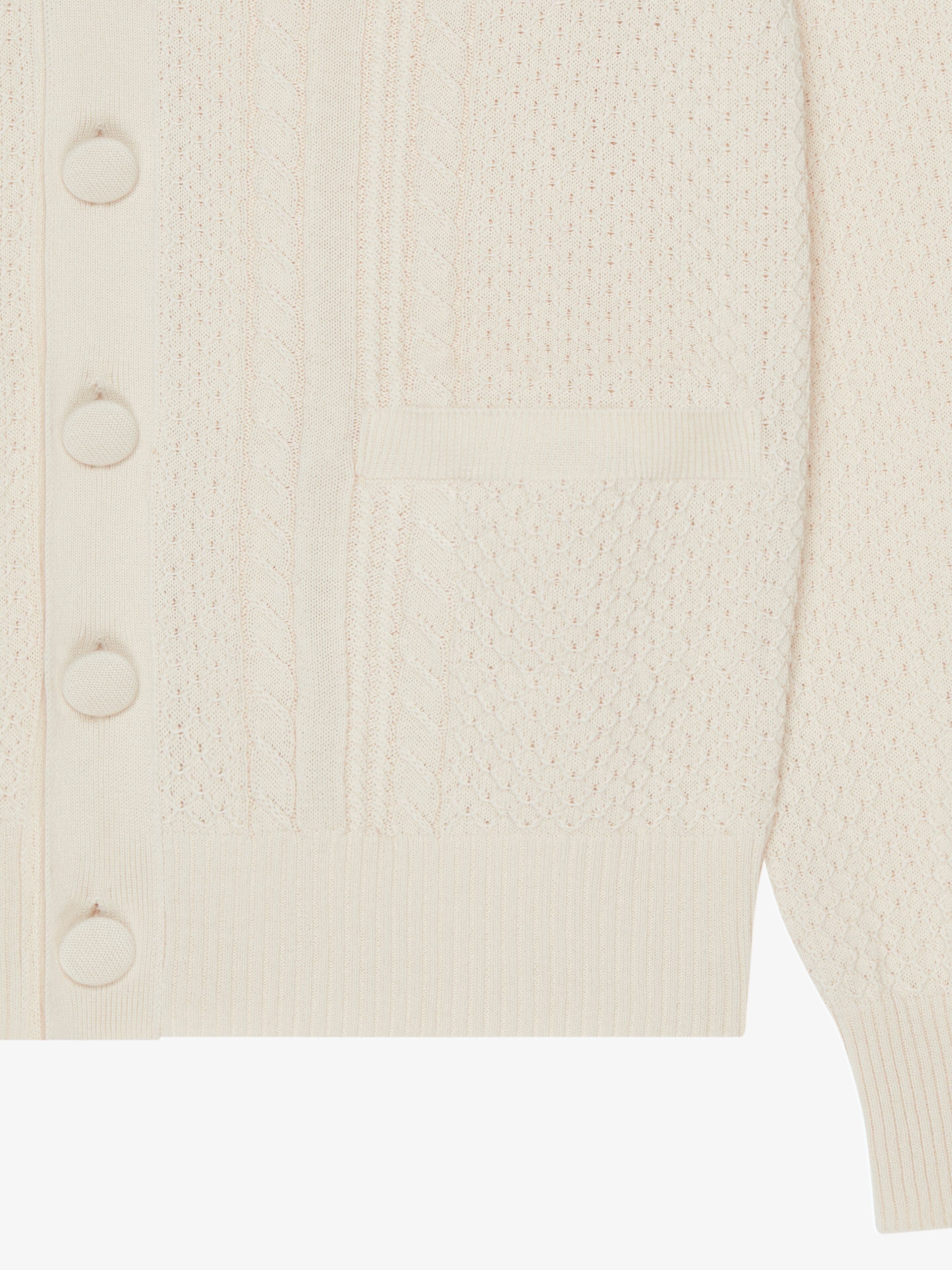 Givenchy o1w1db10925 V-Neck Cardigan With Pockets in Ivory Size US XL / EU 56 / 4 - 4 Thumbnail
