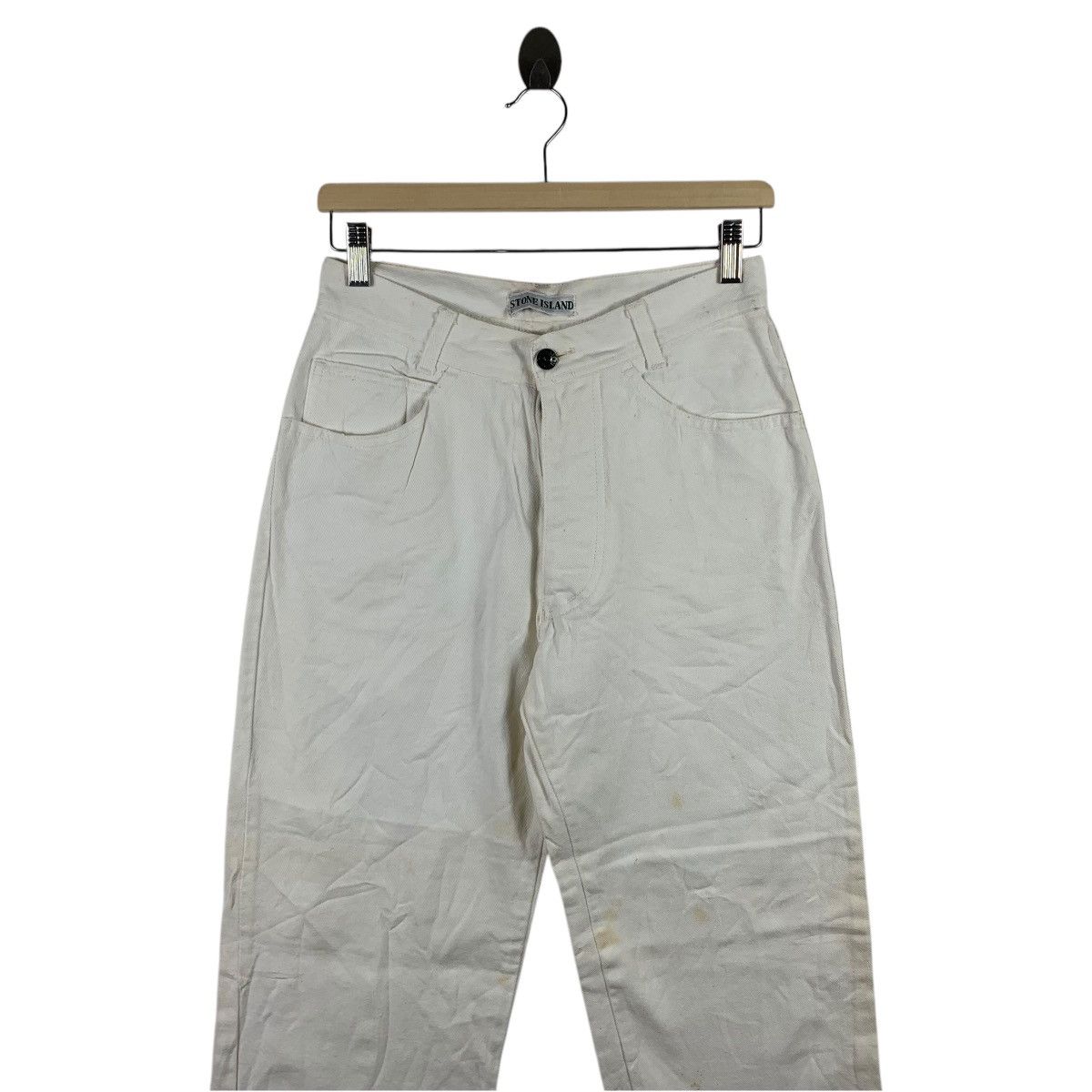 Stone Island × Vintage Vintage STONE ISLAND patches white jeans Size 27" / US 4 / IT 40 - 2 Thumbnail