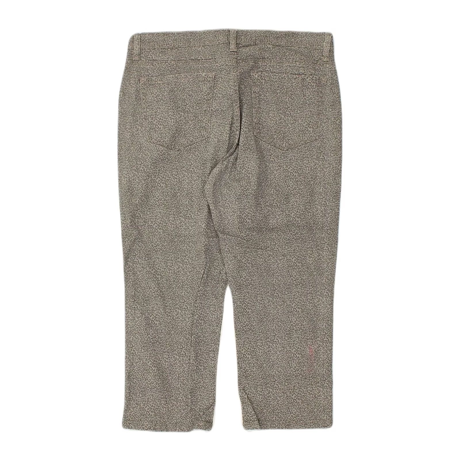 Lee LEE Womens Natural Fit Tapered Capri Trousers W32 L22 Grey Animal Print FN10 Size 24" / US 00 / IT 34 - 2 Thumbnail